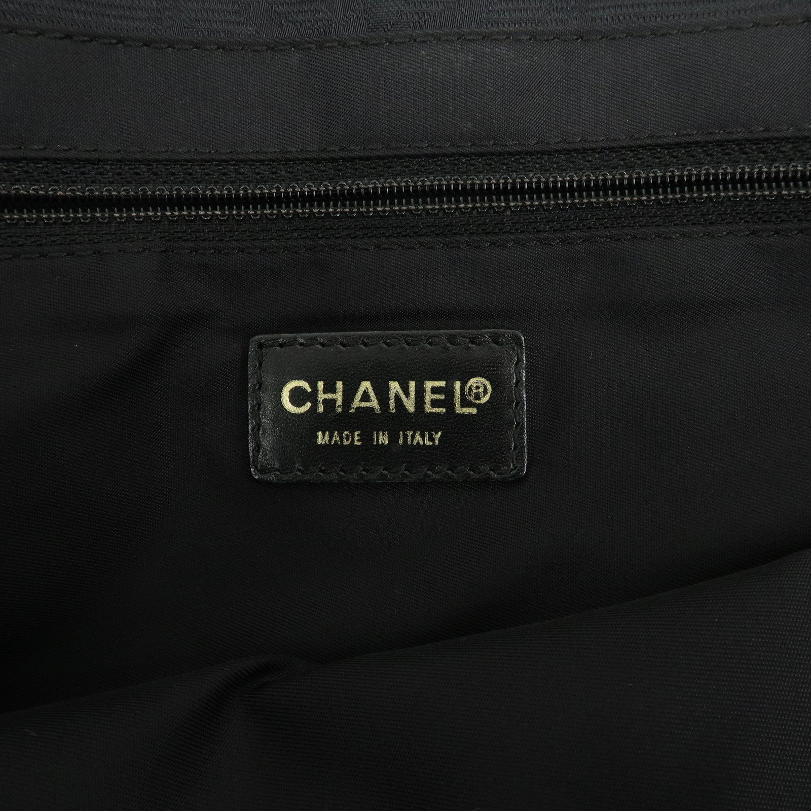 CHANEL New Travel Line Nylon Jacquard Leather Tote Bag A15991 Used