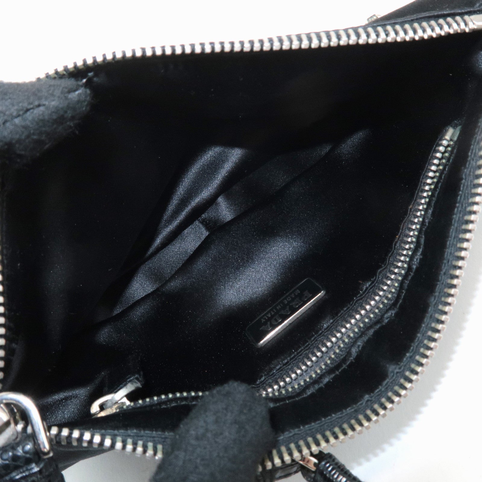 PRADA Nylon leather Bijou Shoulder Bag Black