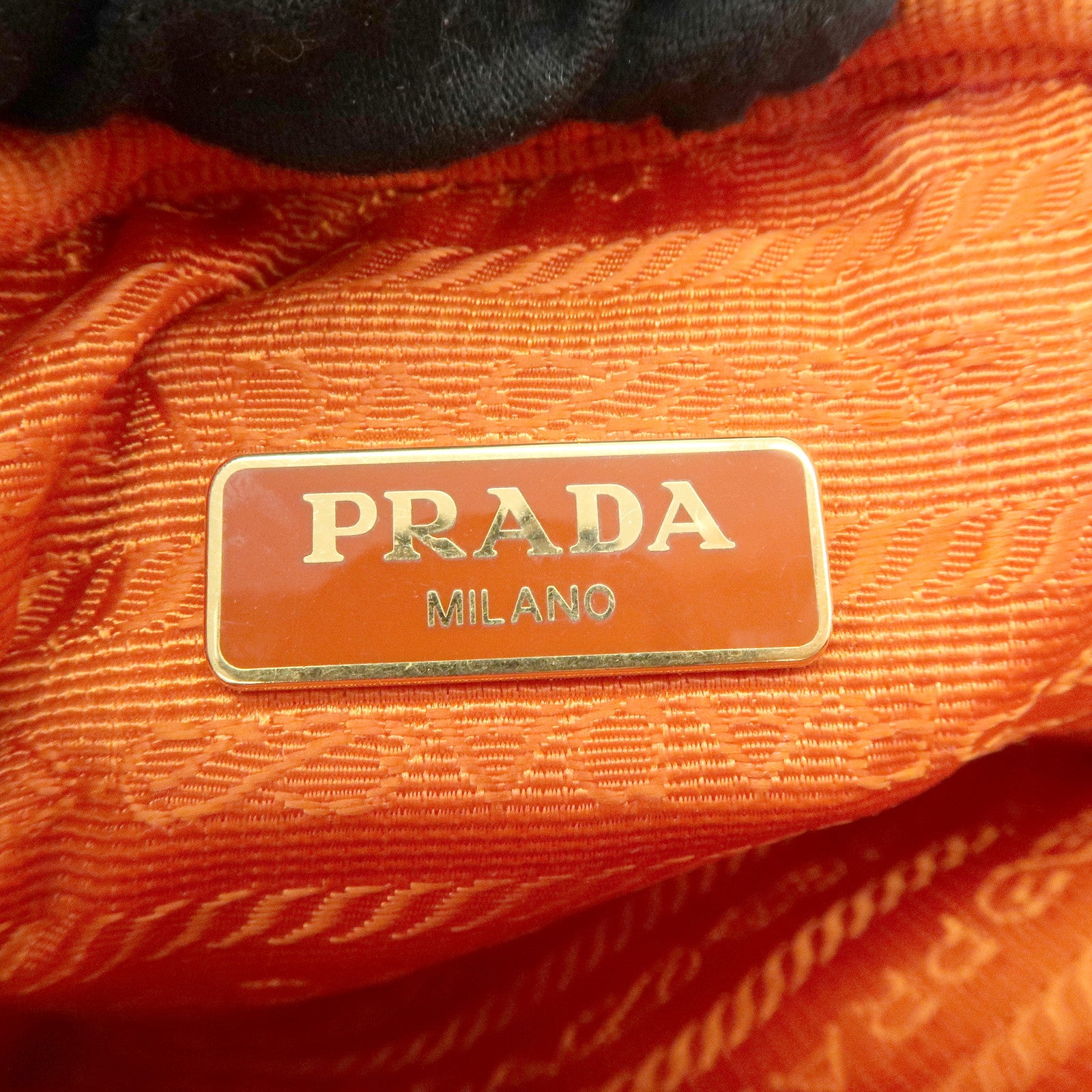 PRADA Nylon Leather Shoulder Bag Crossbody Bag Orange Used