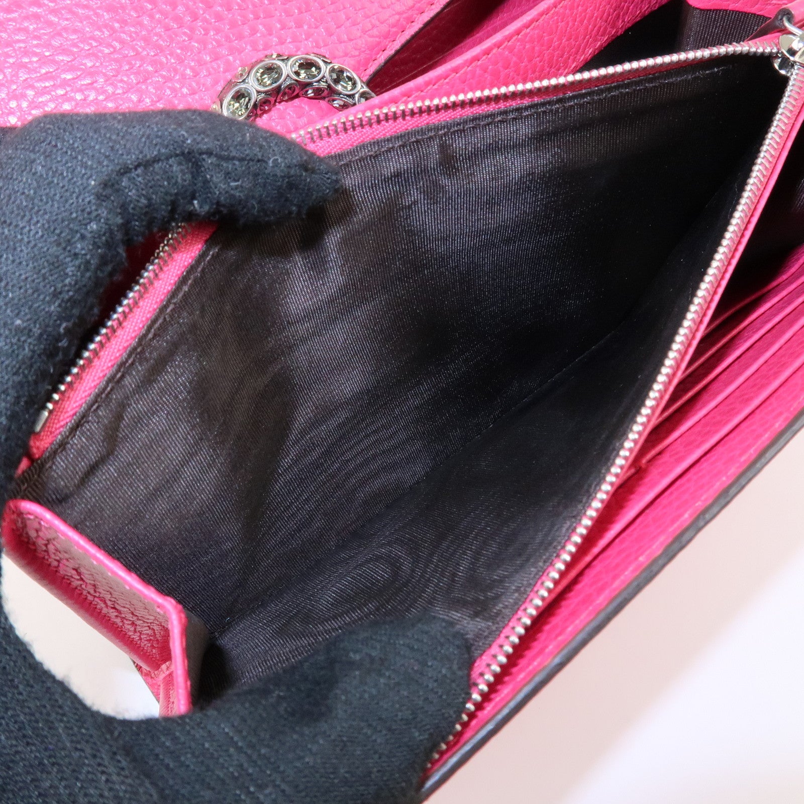 GUCCI Dionysus Leather Chain Shoulder Bag Pink 401231 Used