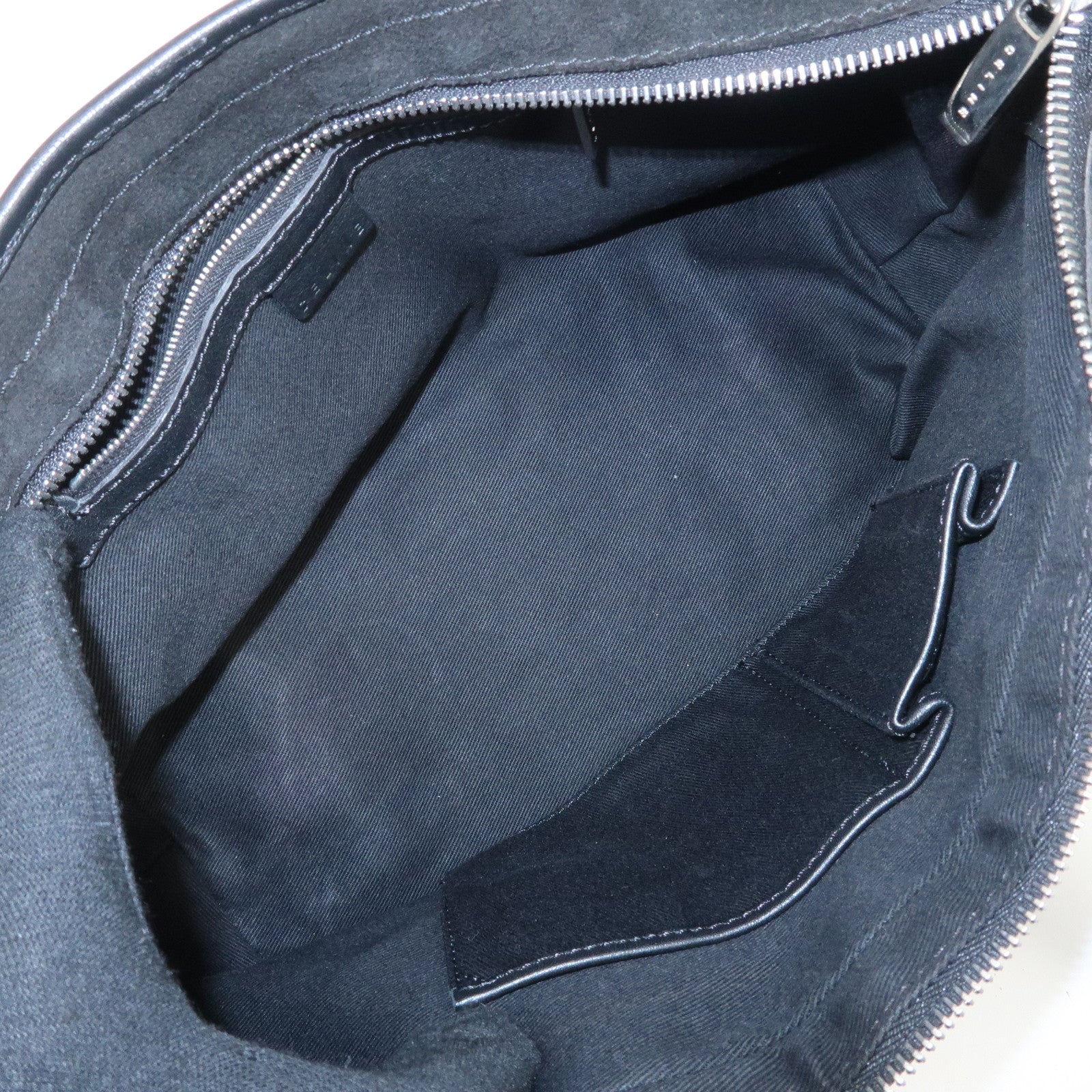 CELINE C Macadam Suede Leather Tote Bag Black Used