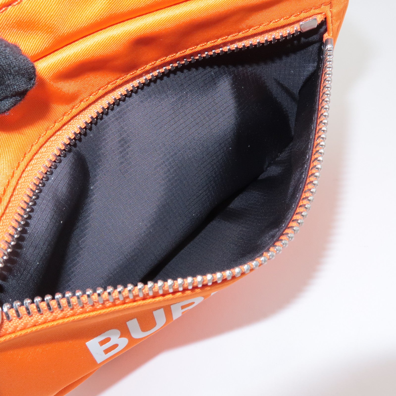 BURBERRY London Nylon Leather Waist Bag Crossbody Bag Orange