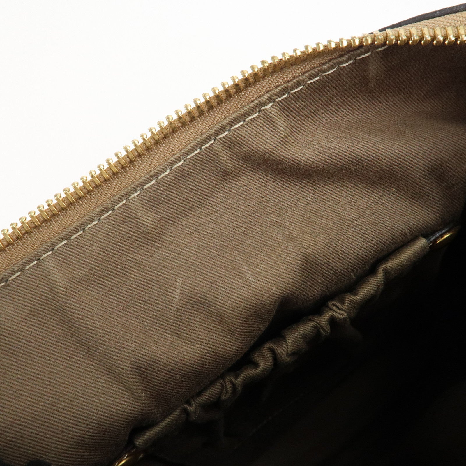 Chloe Marcie Leather Shoulder Bag Hand Bag Beige Used