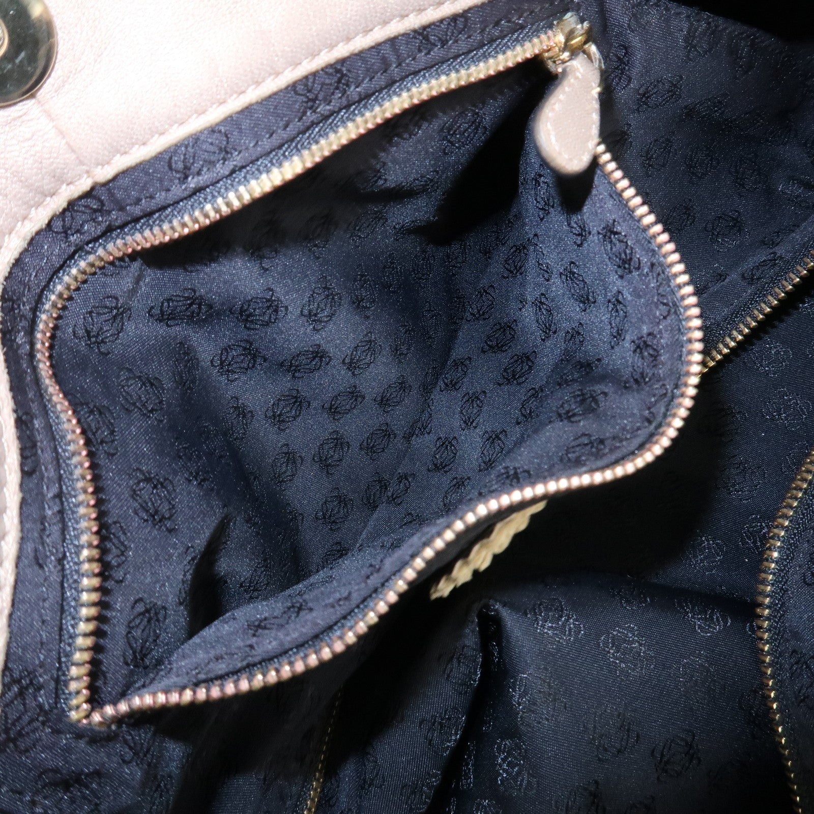 LOEWE Anagram Leather Nappa Aire Hand Bag Gold Used