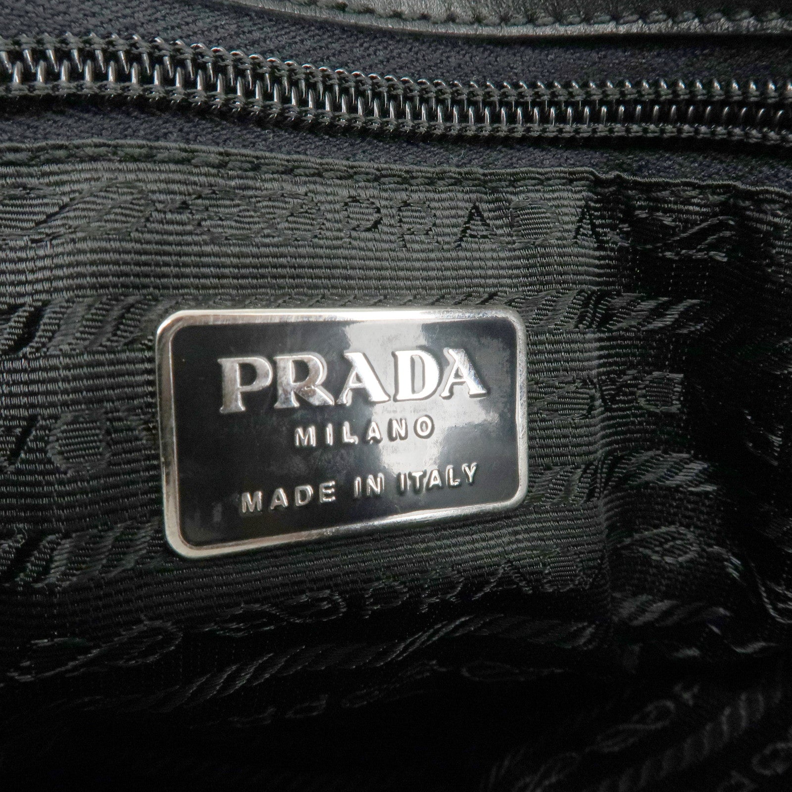 PRADA Leather Shoulder Tote Bag Shoulder Bag Black B10313