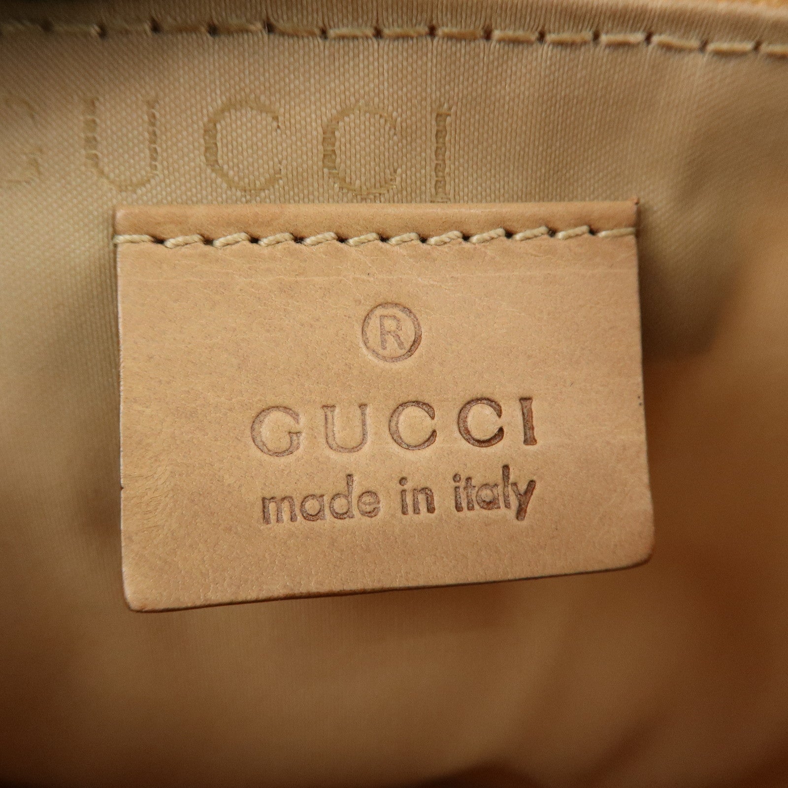 GUCCI Boat Bag GG Canvas Leather Hand Bag White Beige 039.1103 Used