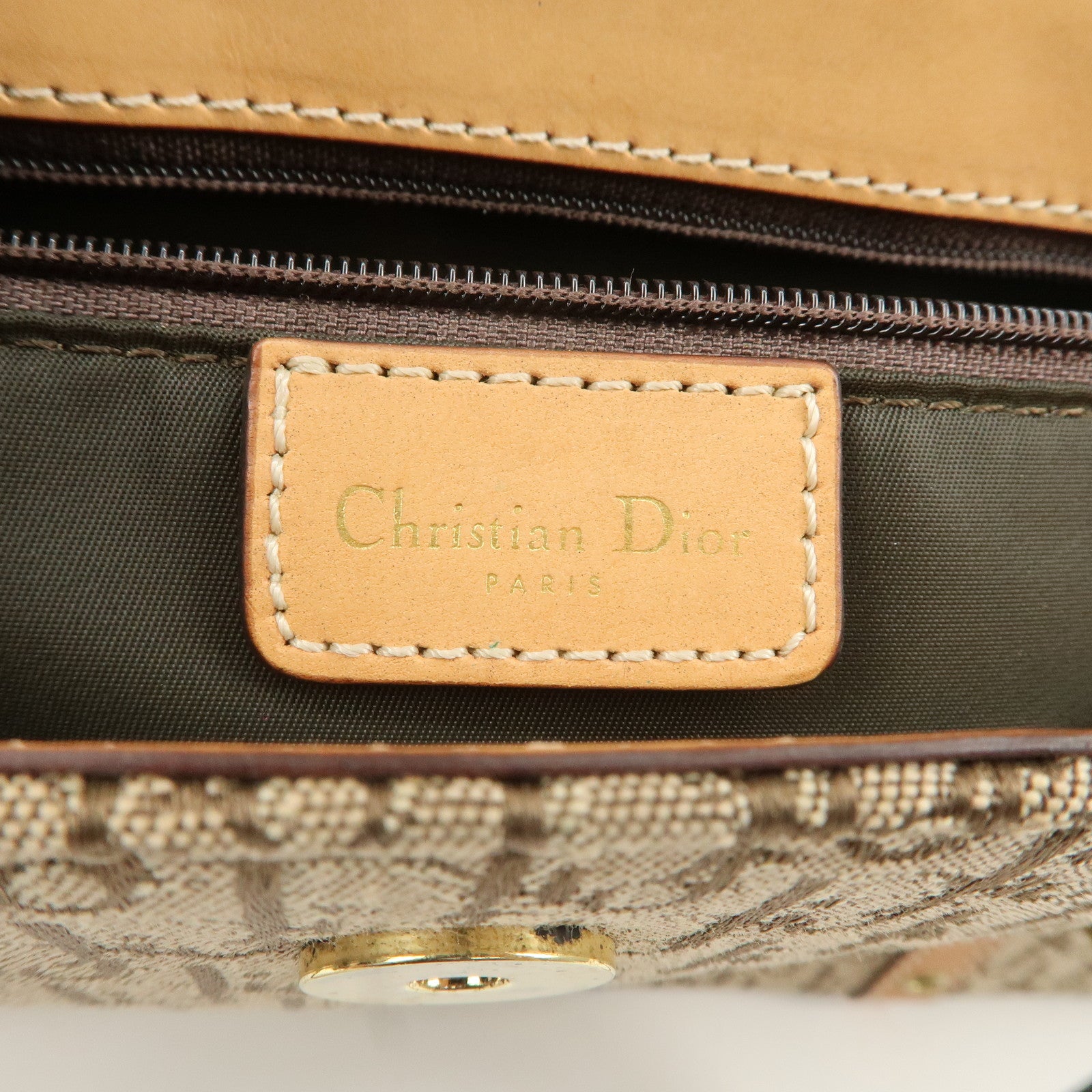 Christian Dior Trotter Street Chic Canvas Leather Shoulder Bag