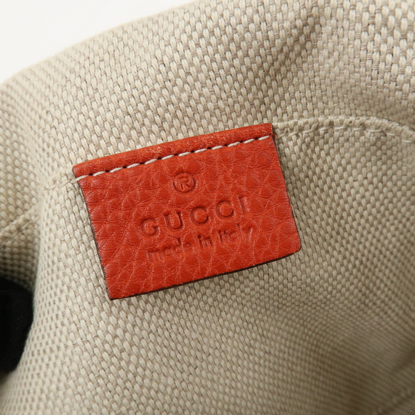 GUCCI SOHO Small Disco Leather Shoulder Bag Orange 308364 Used
