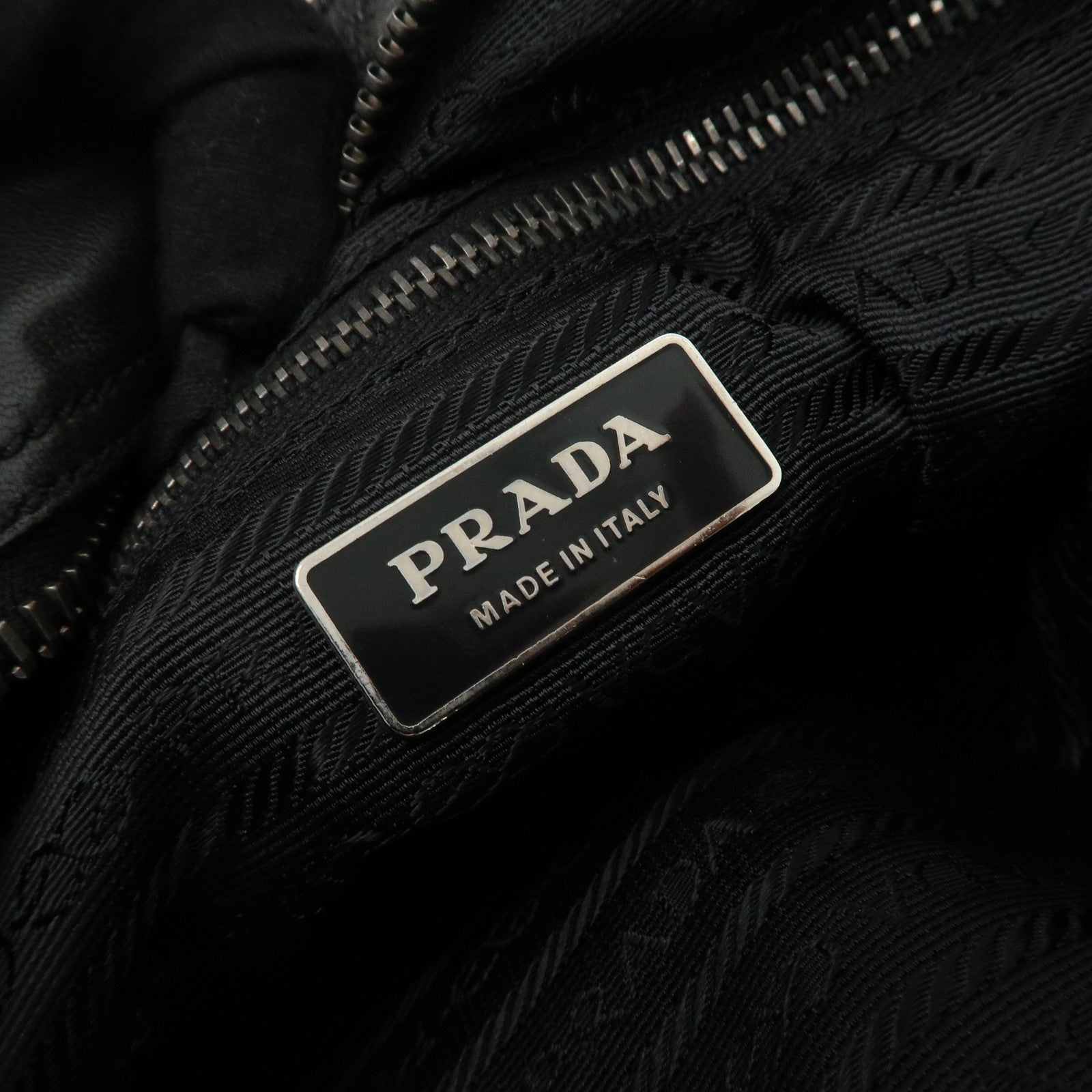 PRADA Leather Tote Bag Black Used