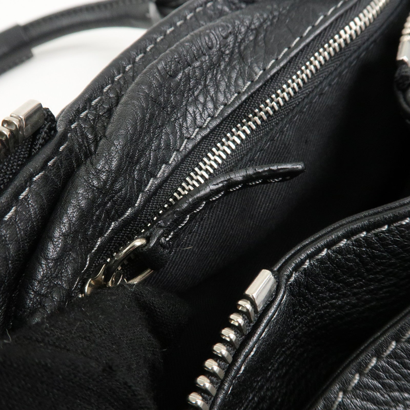 Chloe Paddington Leather Hand Bag Shoulder Bag Medium Black Used