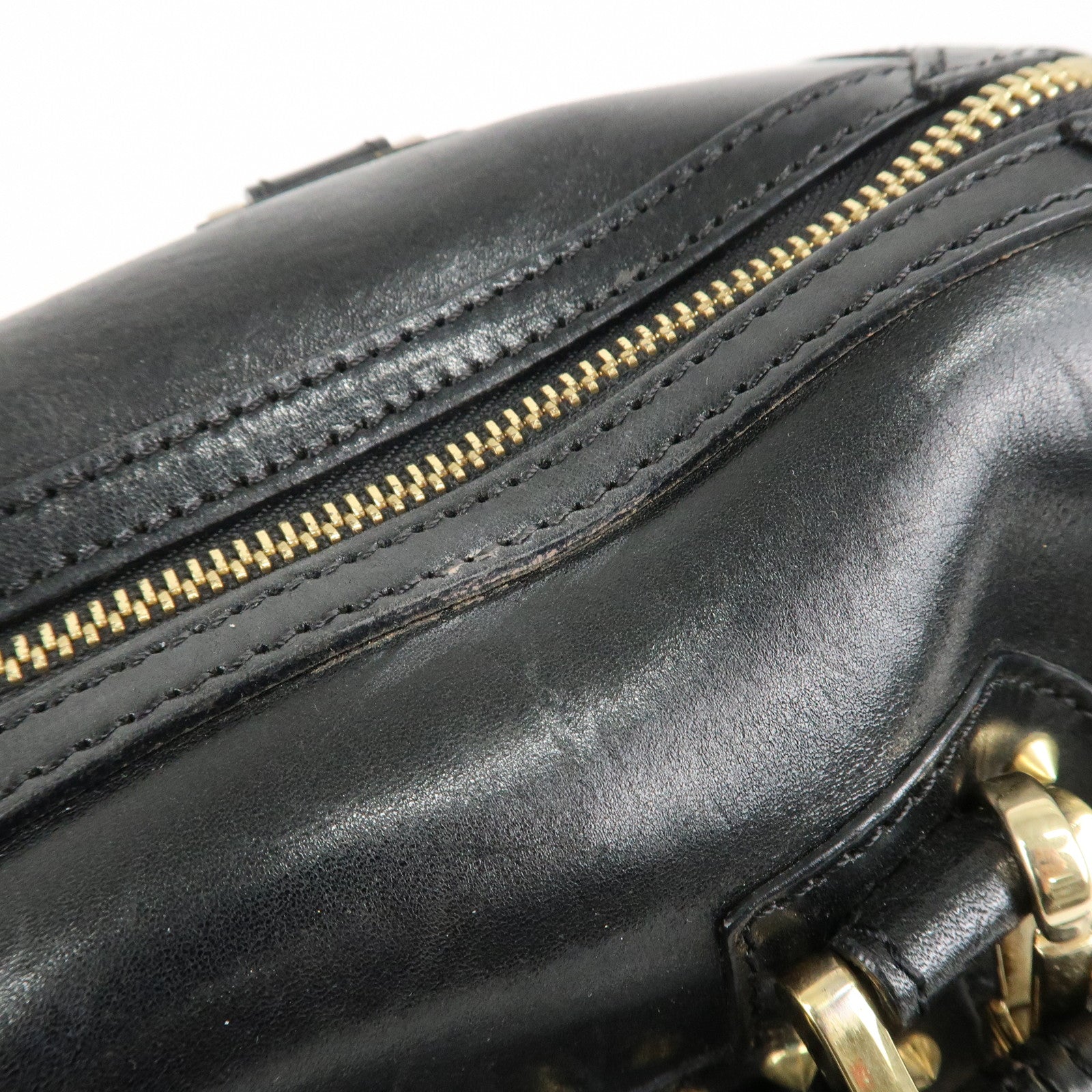 BURBERRY Leather 2Way Shoulder Bag Crossbody Bag Studs Black Used