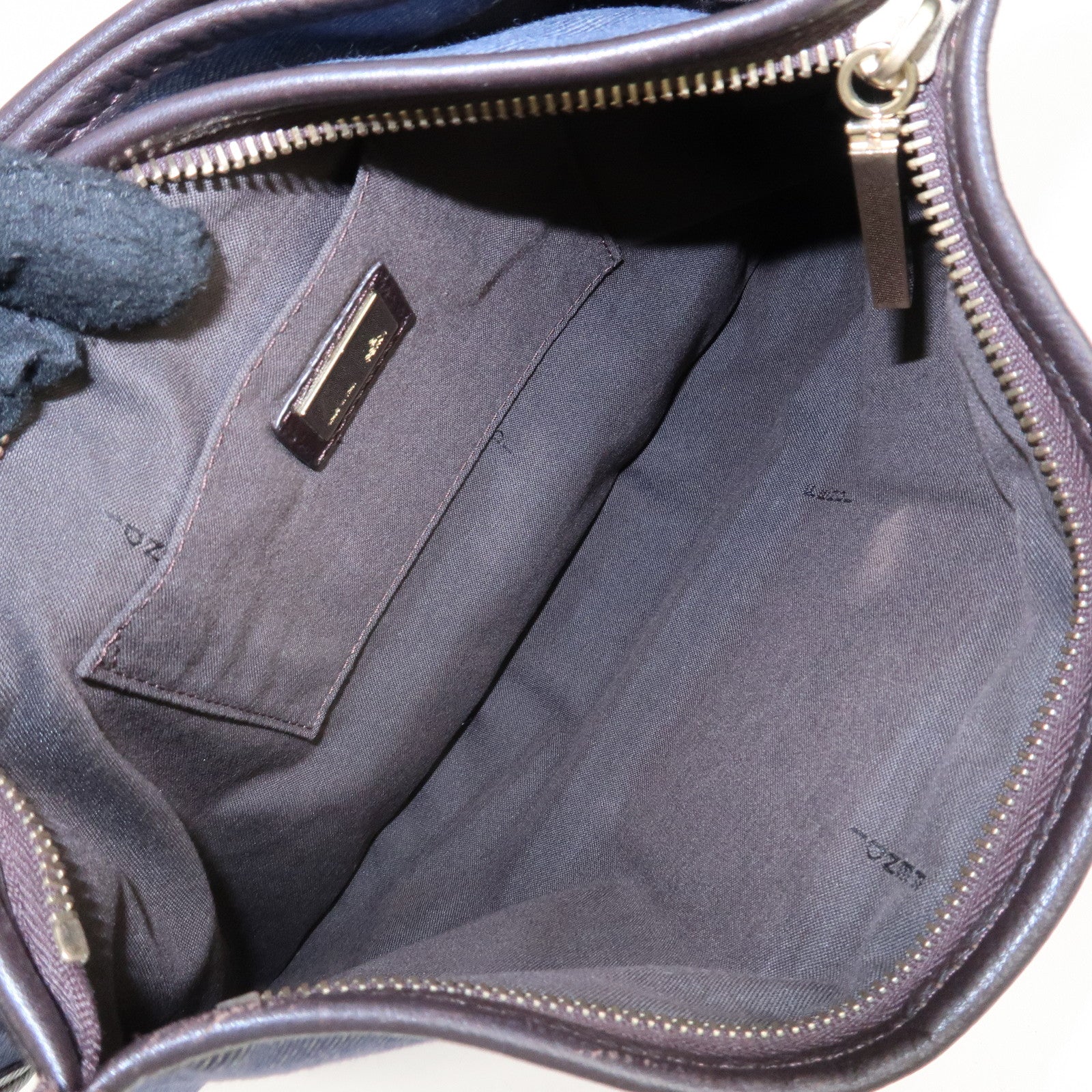FENDI Zucca Denim Leather Shoulder Bag Cross Body Bag 8BT034 Used