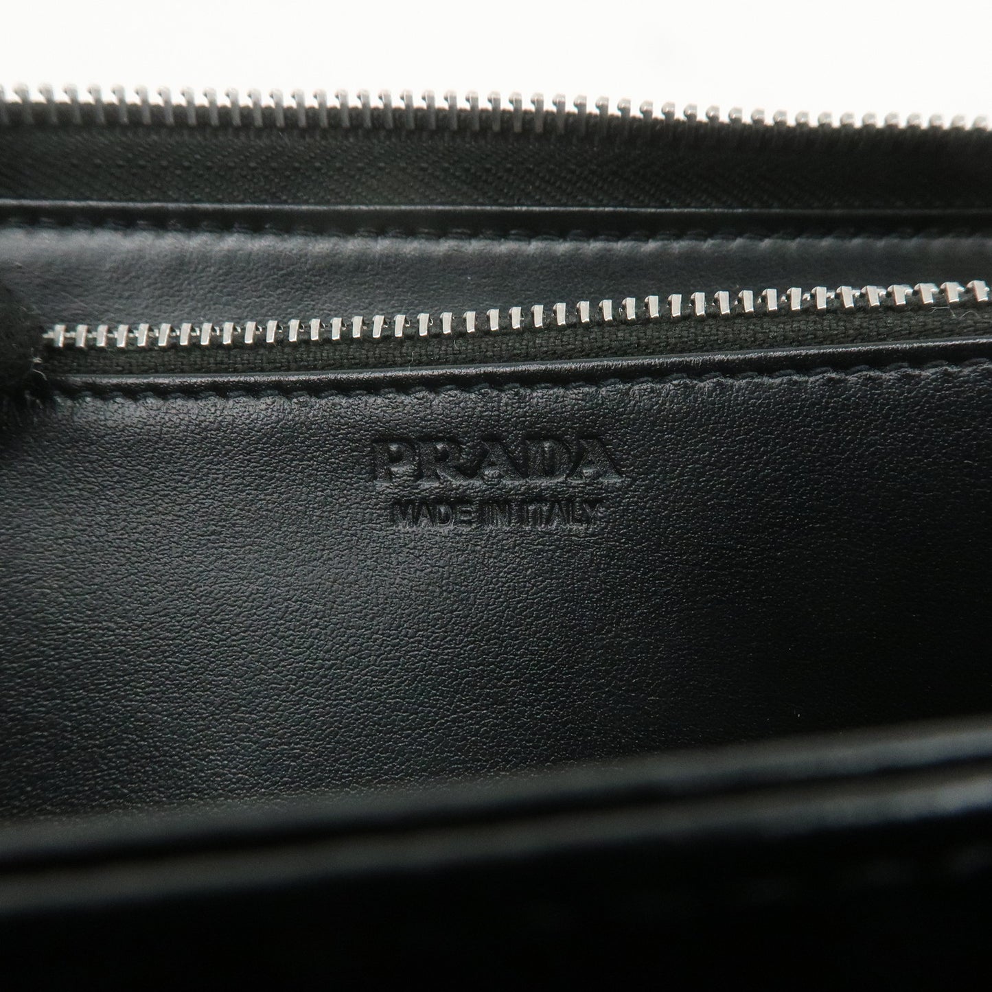 PRADA Saffiano Leather Round Zipper Long Wallet with Phone Pocket