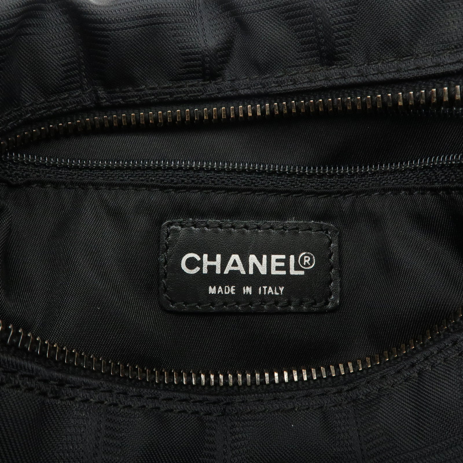 CHANEL New Travel Line Nylon Jacquard Leather Shoulder Bag A17669 Used