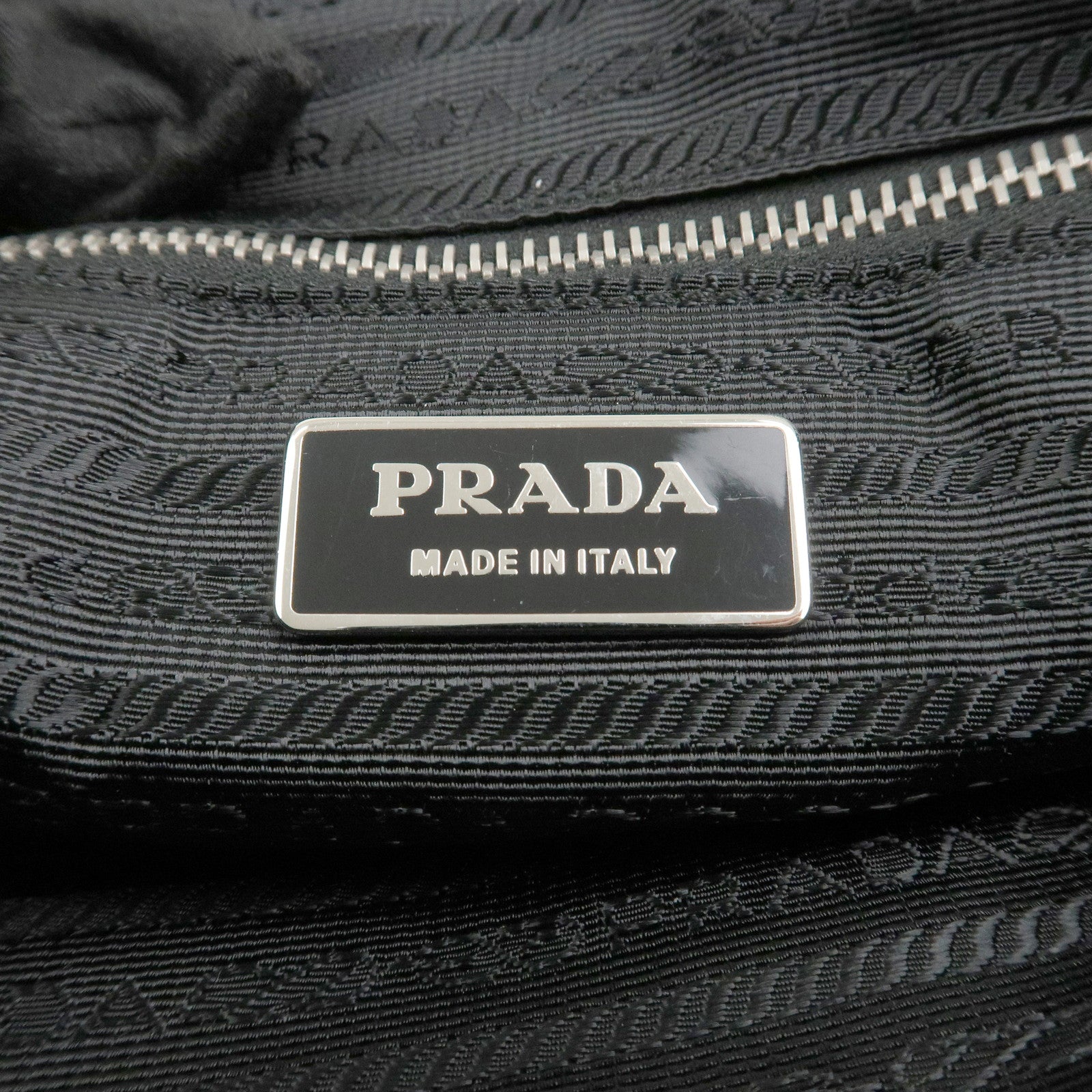 PRADA Crispy Nylon Leather Shoulder Bag Black BR3808