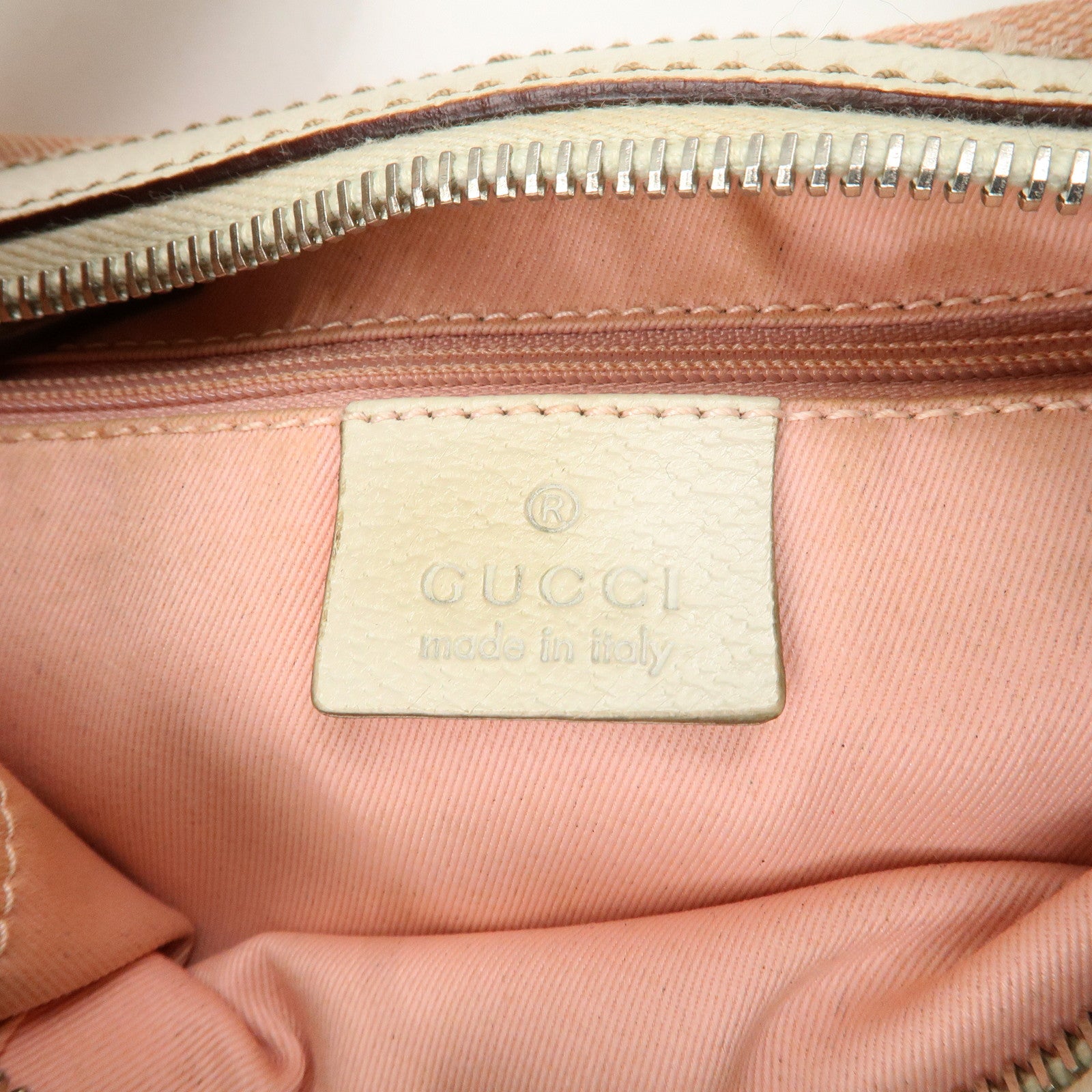 GUCCI Sherry Line GG Canvas Leather Shoulder Bag Pink 145757