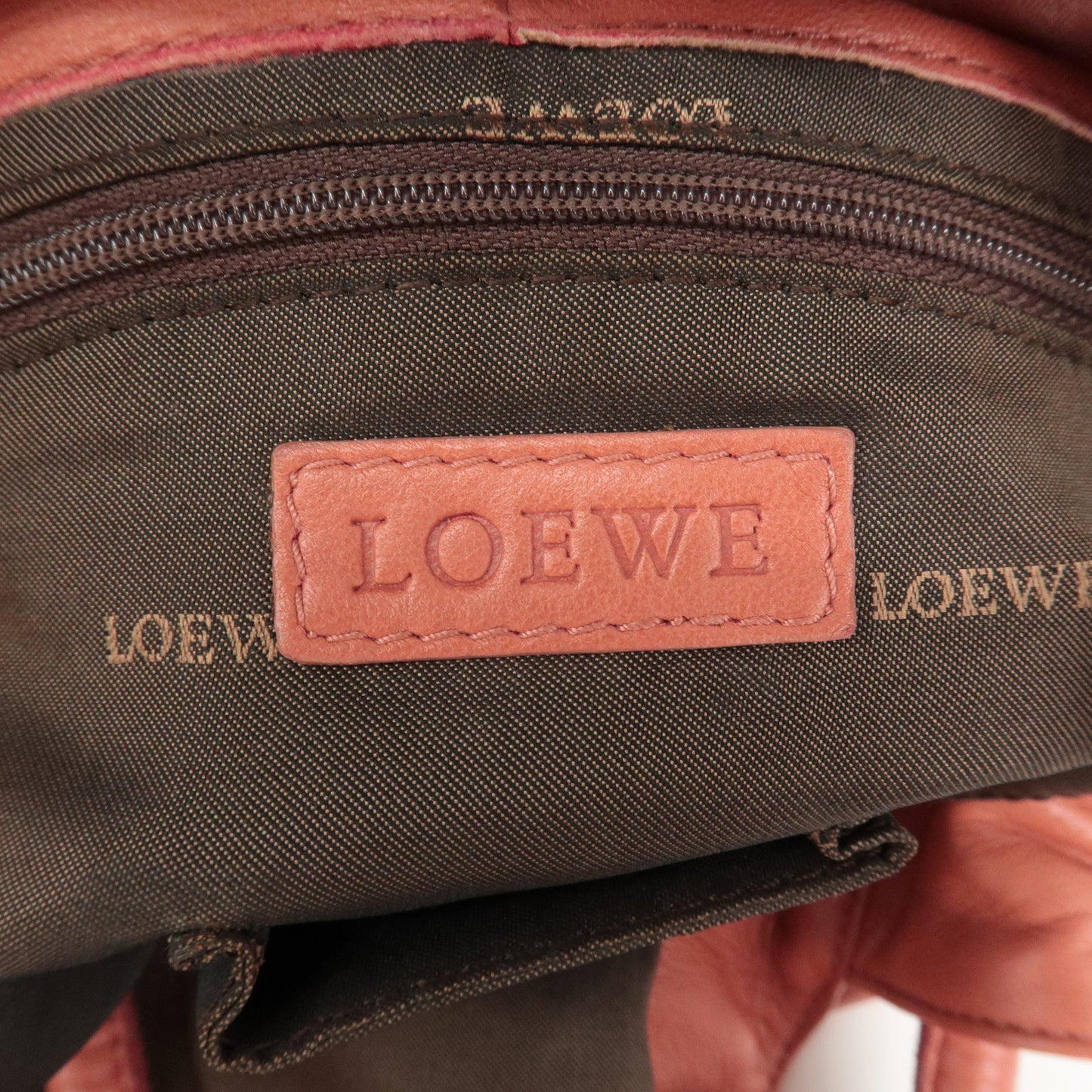 LOEWE Anagram Leather Nappa Aire Hand Bag Shoulder Bag Pink