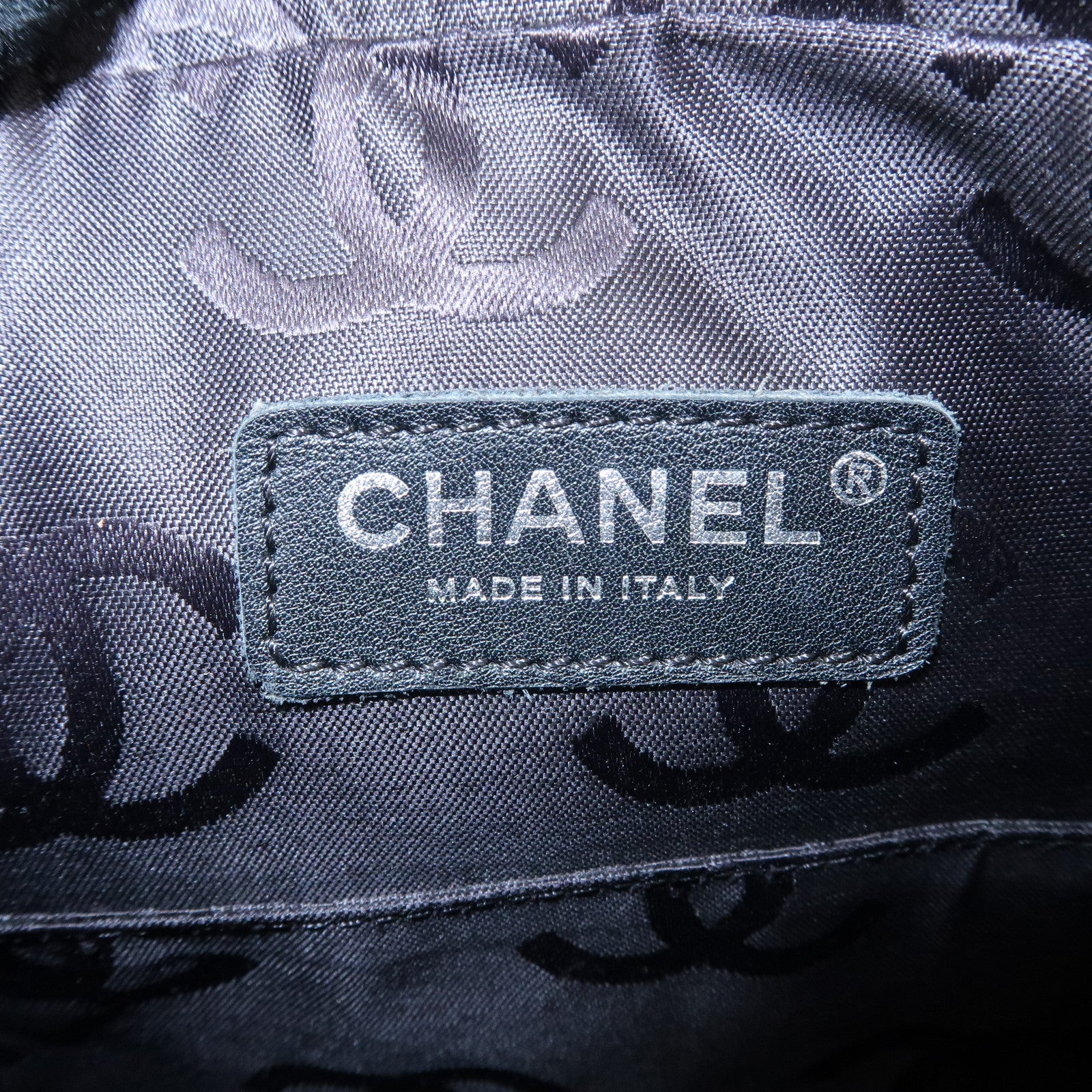 CHANEL Cambon Line Lambskin Shoulder Bag Beige Black A25178 Used