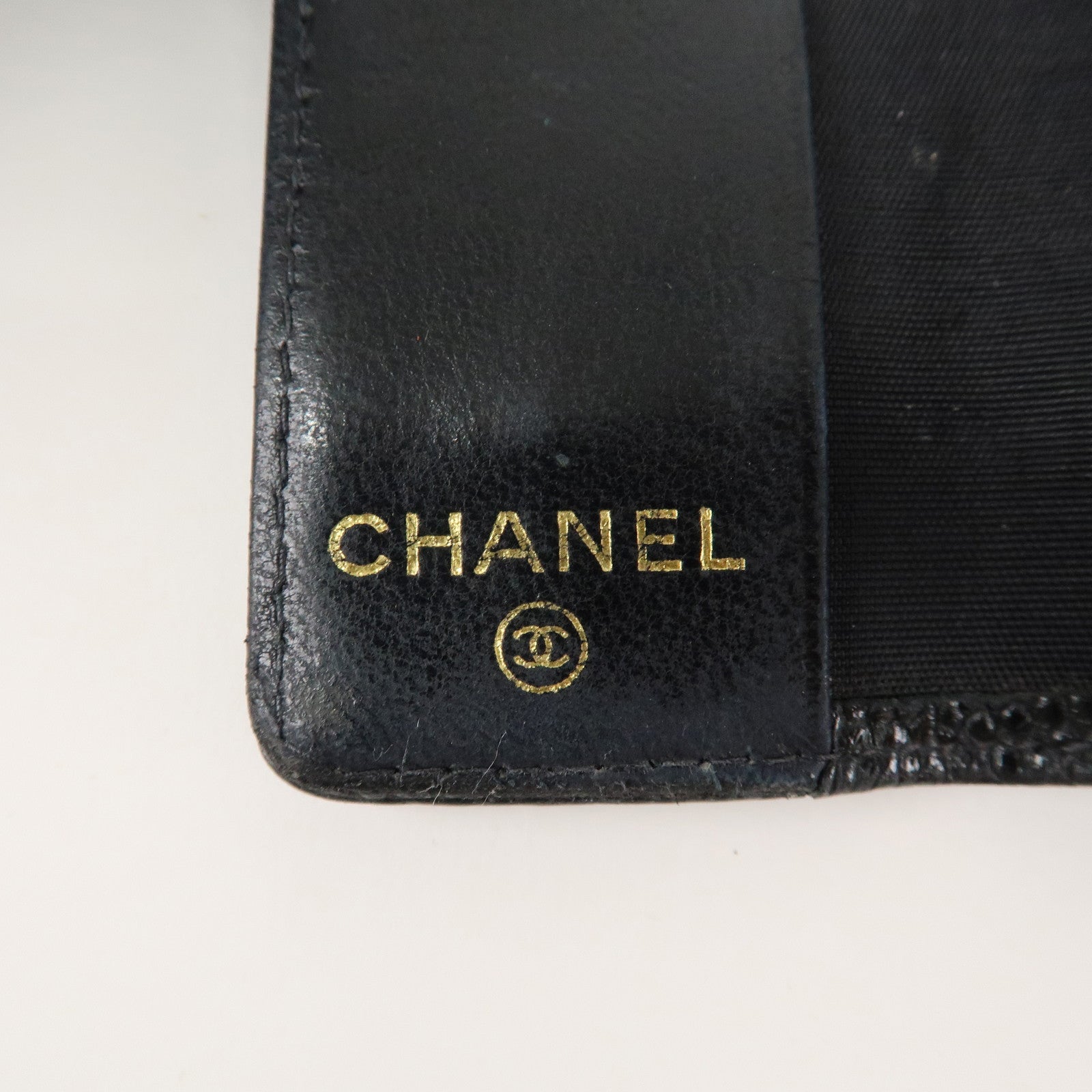 CHANEL Caviar Skin Coco Mark 6 Ring Key Case Key Holder Black