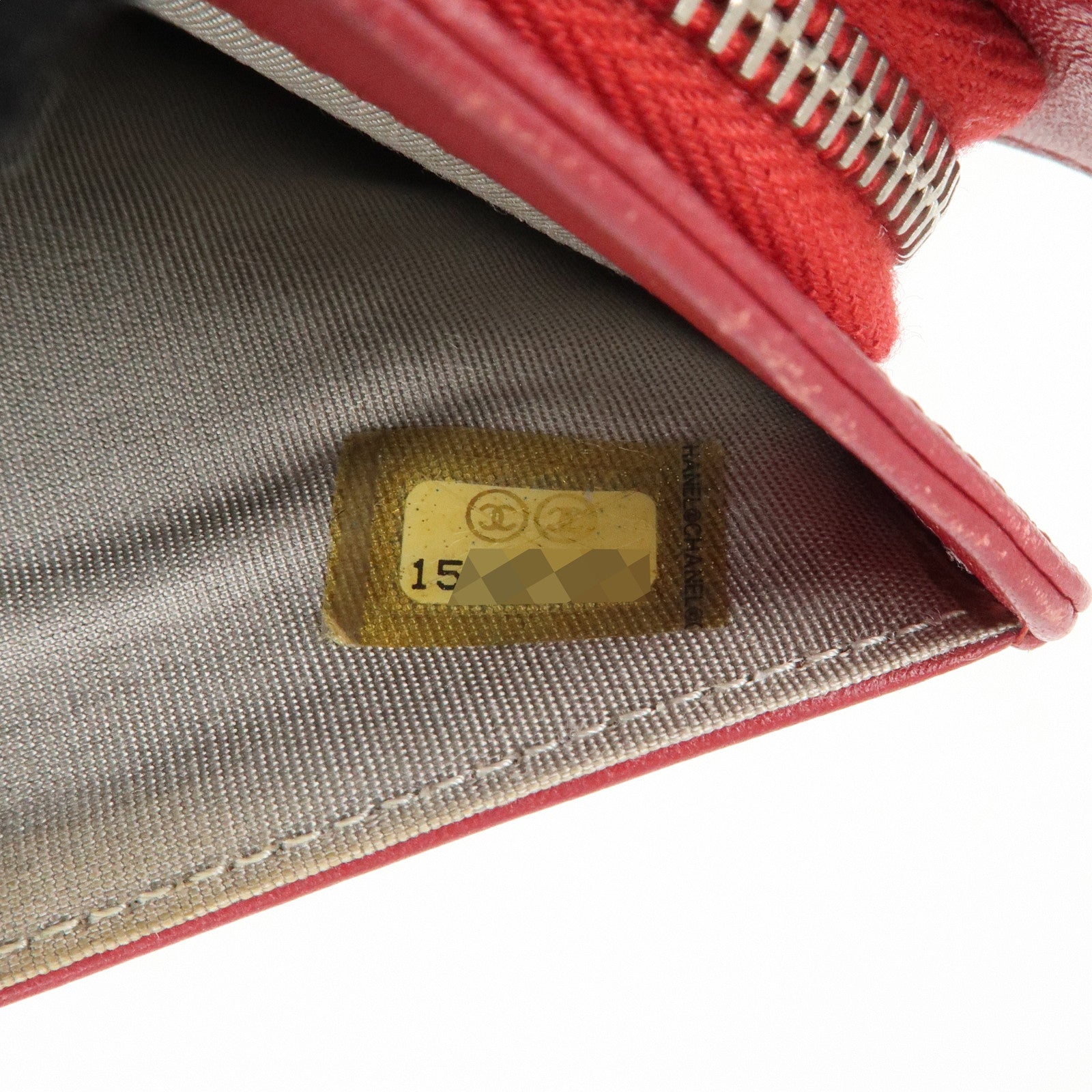 CHANEL Brilliant Patent Leather Bifold Wallet Red A48706 Used