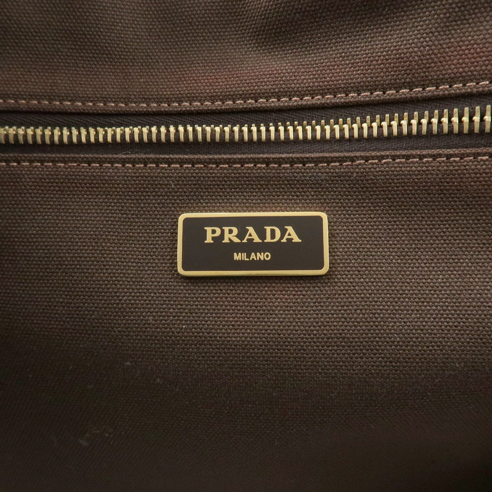 PRADA Canapa Large Canvas Tote Bag Hand Bag Brown B1872B