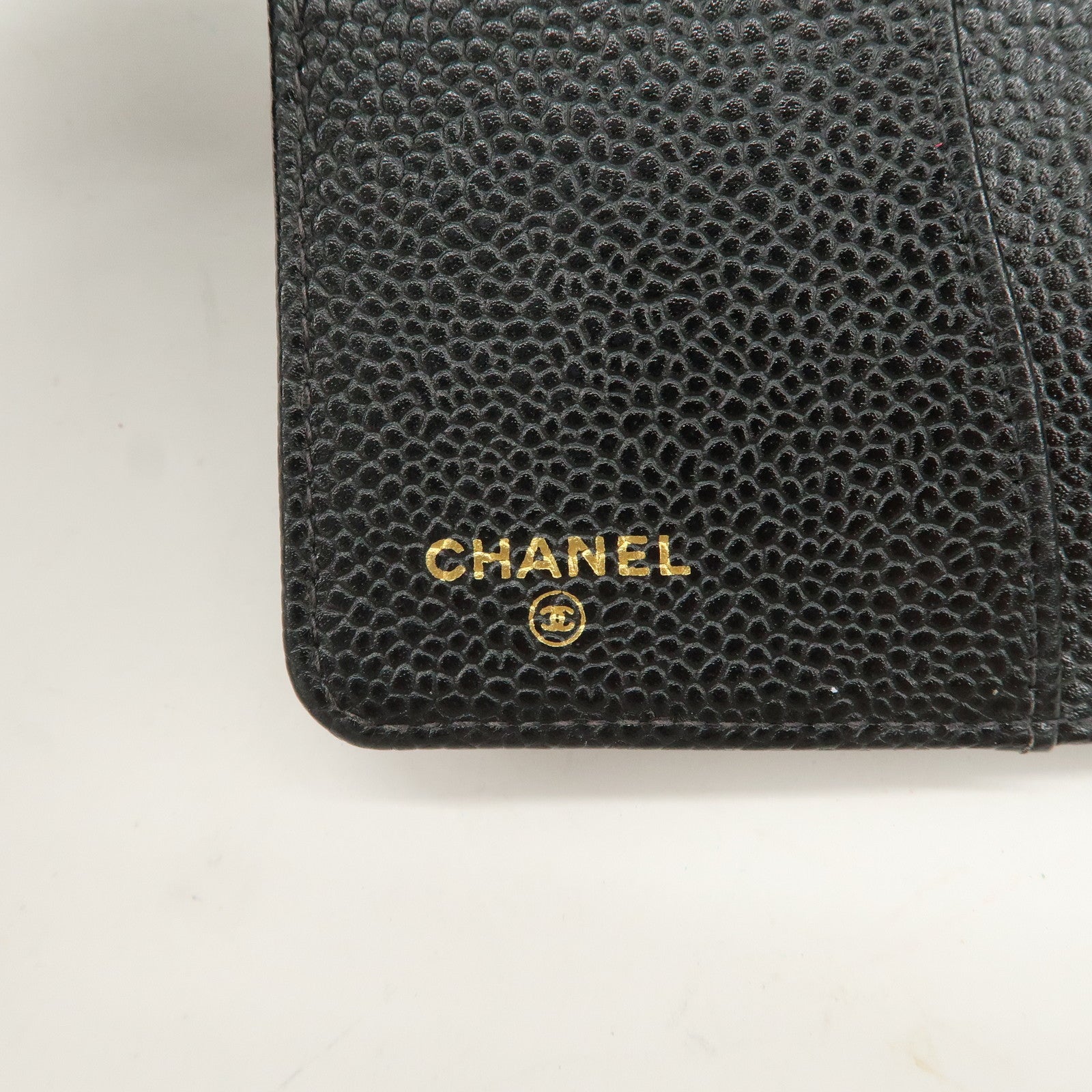 CHANEL Caviar Skin COCO Mark Planner Cover Black Used
