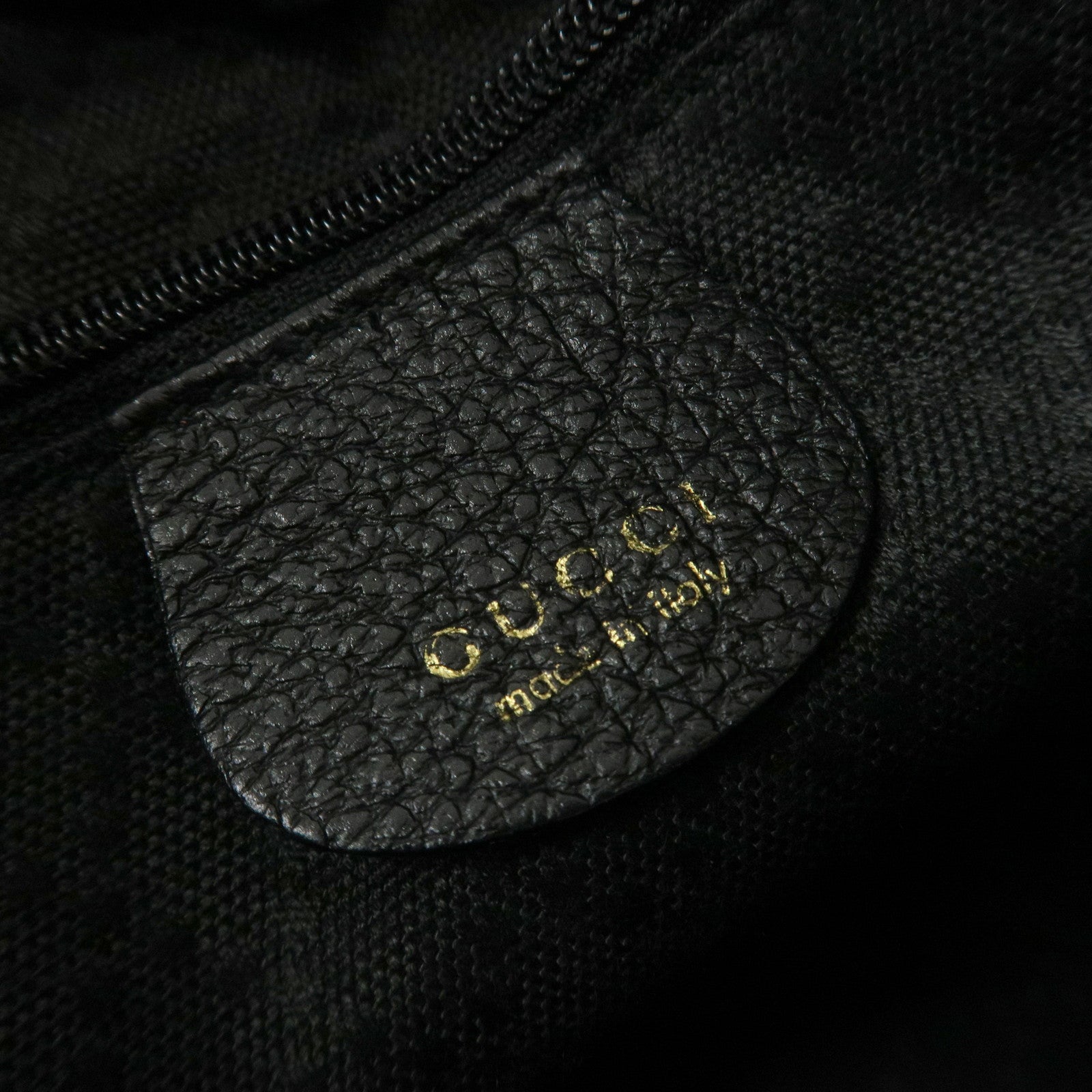 GUCCI Bamboo Suede Leather Tote Bag Black 000・3444・0580