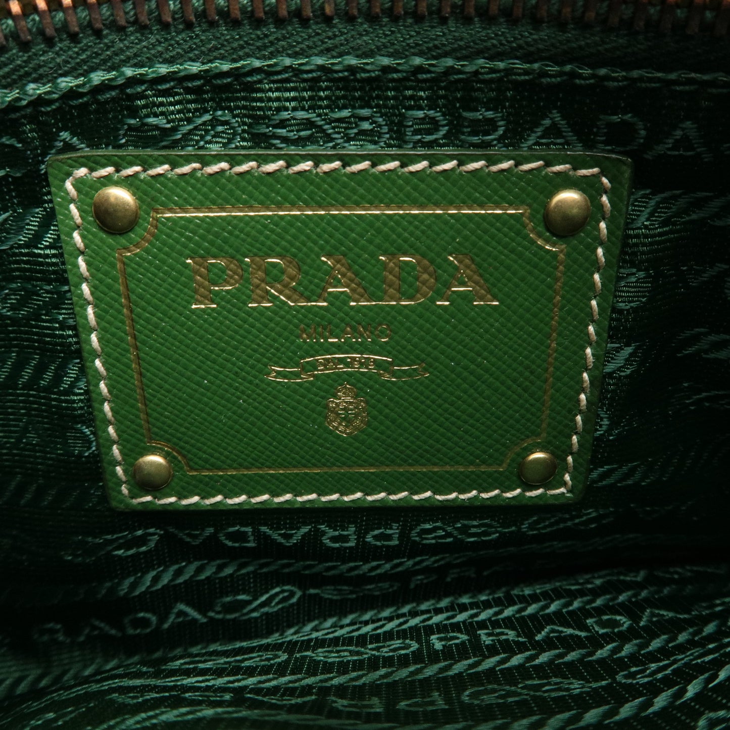 PRADA Nylon Saffiano Leather Shoulder Bag Pouch Green BT0604