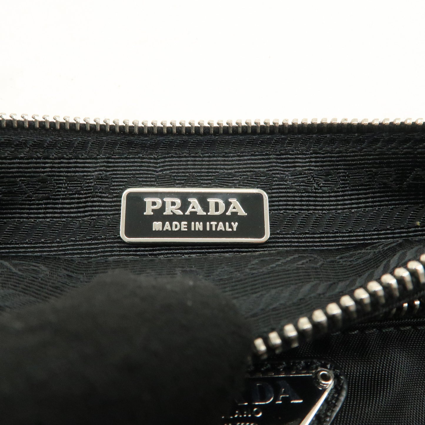 PRADA Nylon Leather Shoulder Bag Pouch Black 1M1187