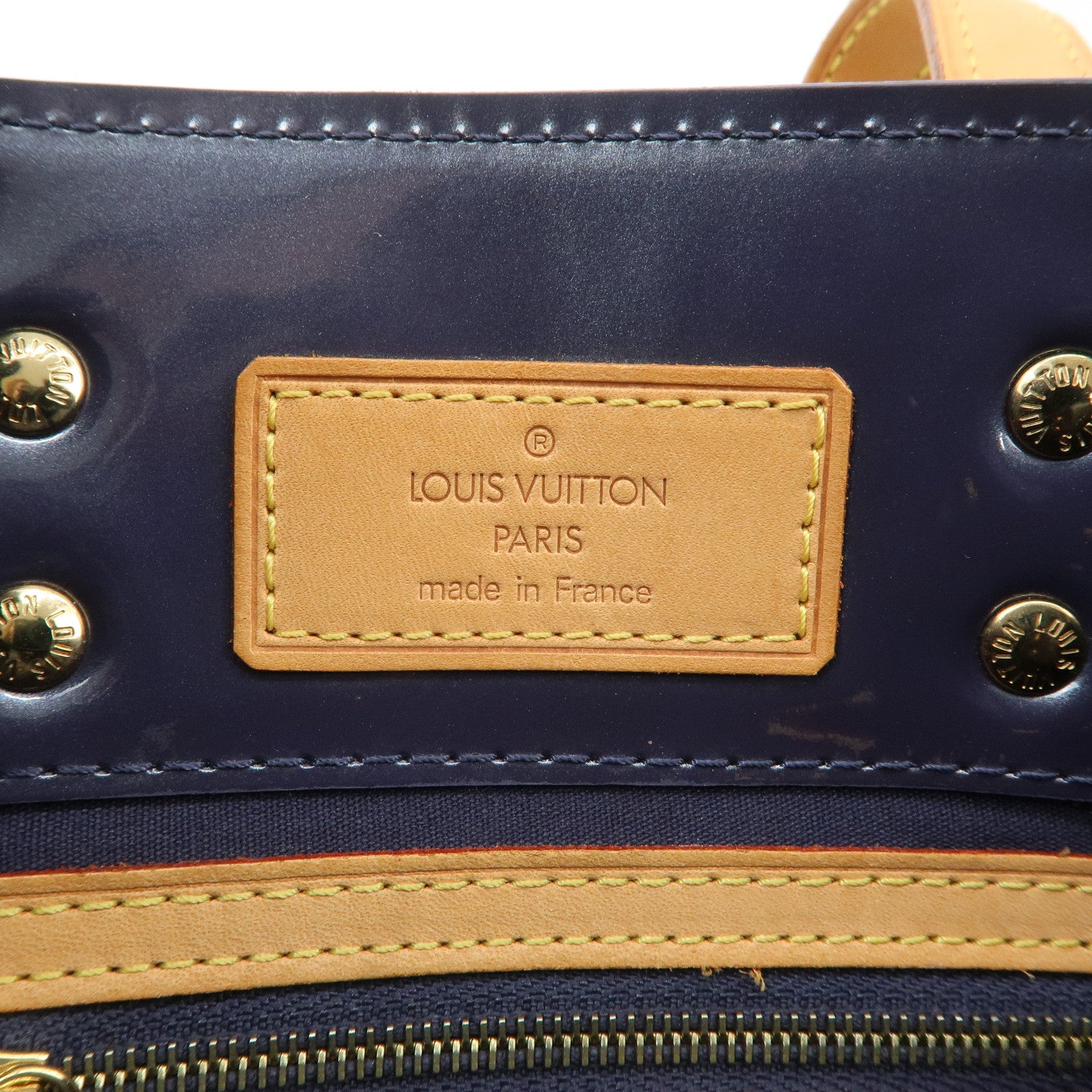 Louis Vuitton Monogram Vernis Lead PM Hand Bag Indigo M91335