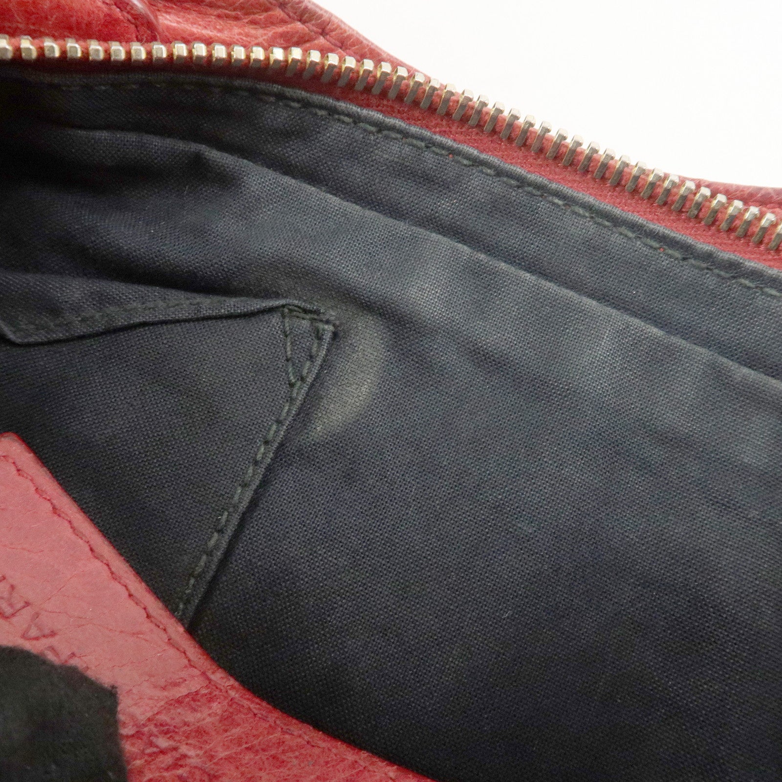 BALENCIAGA The Giant Hip Leather Shoulder Bag Red 237203