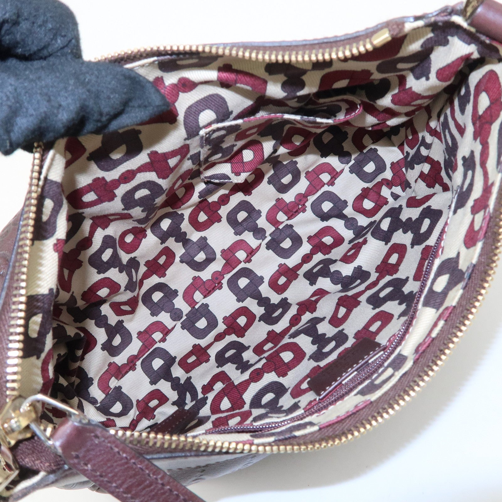 GUCCI Abbey Guccissima Leather Shoulder Bag Brown 190525 Used