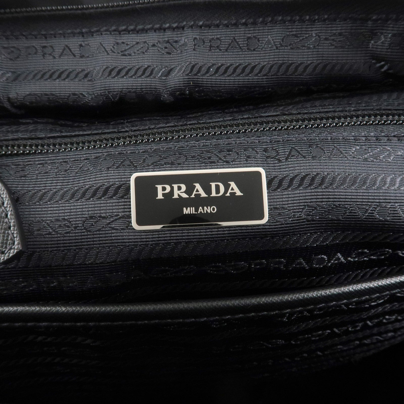 PRADA Leopard Nylon Leather Rucksack  Black Brown 1BZ001 Used