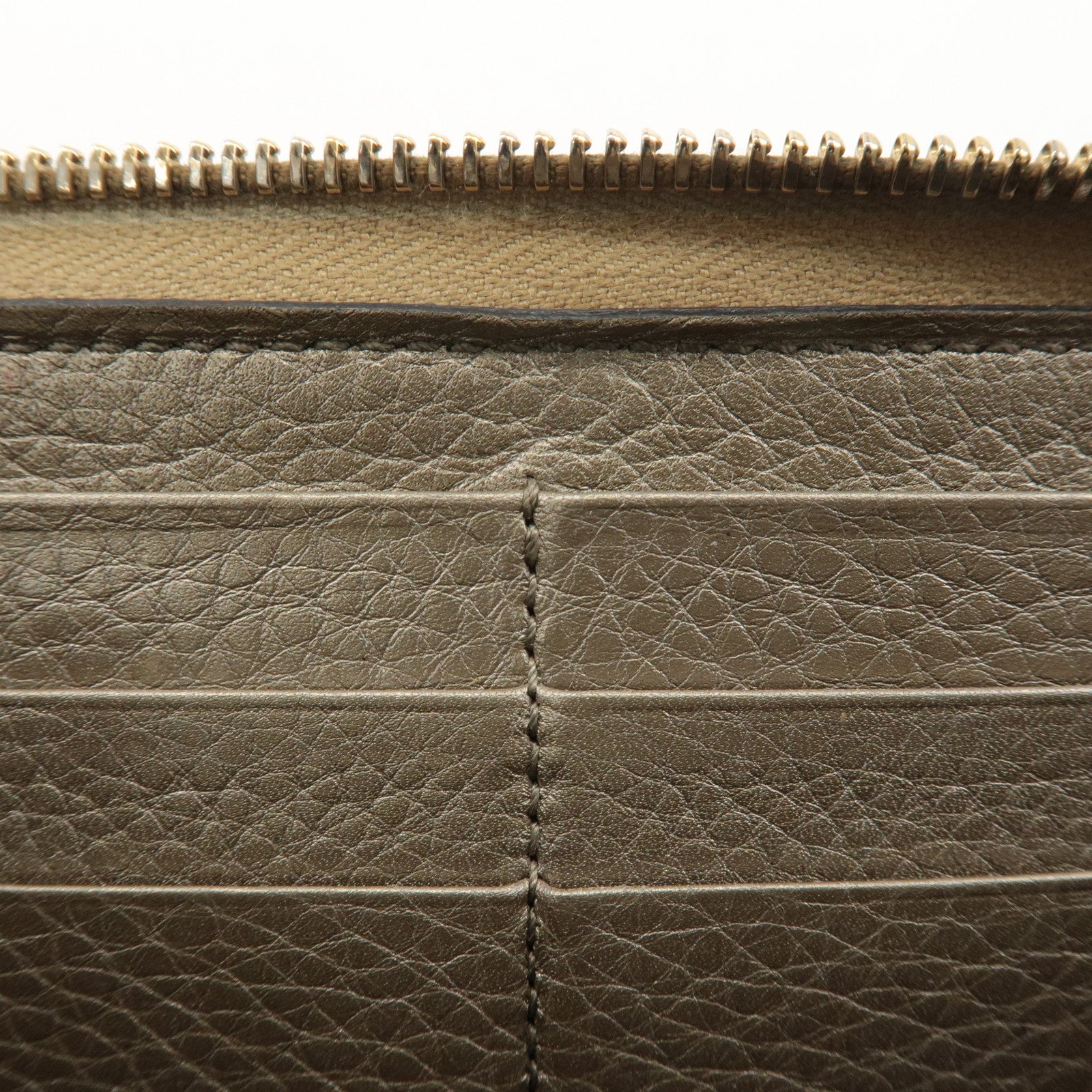 GUCCI SOHO Interlocking G Leather Round Zipper Long Wallet 308004