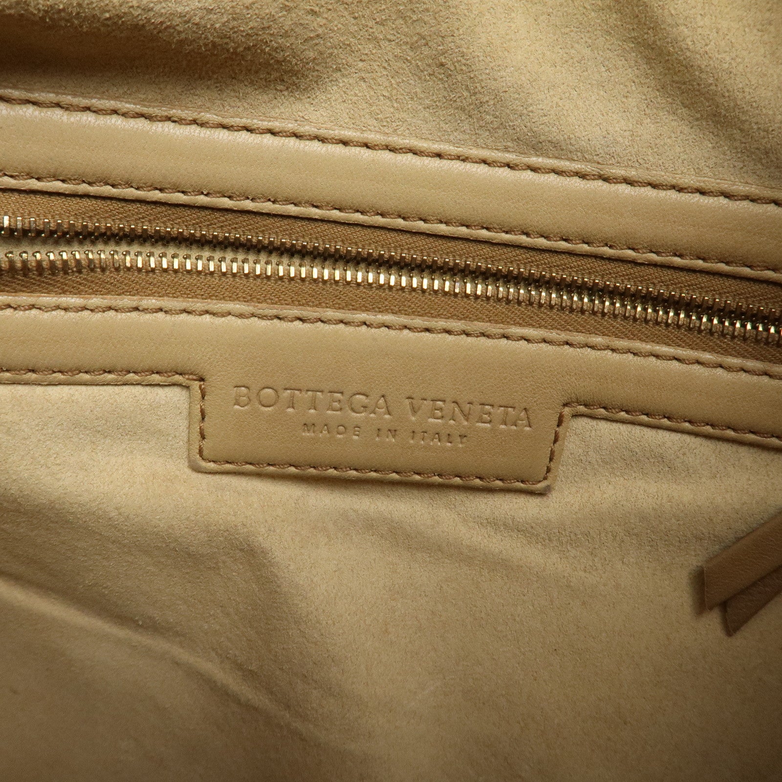 BOTTEGA VENETA Hobo Intrecciato Leather Shoulder Bag Beige 115653 Used