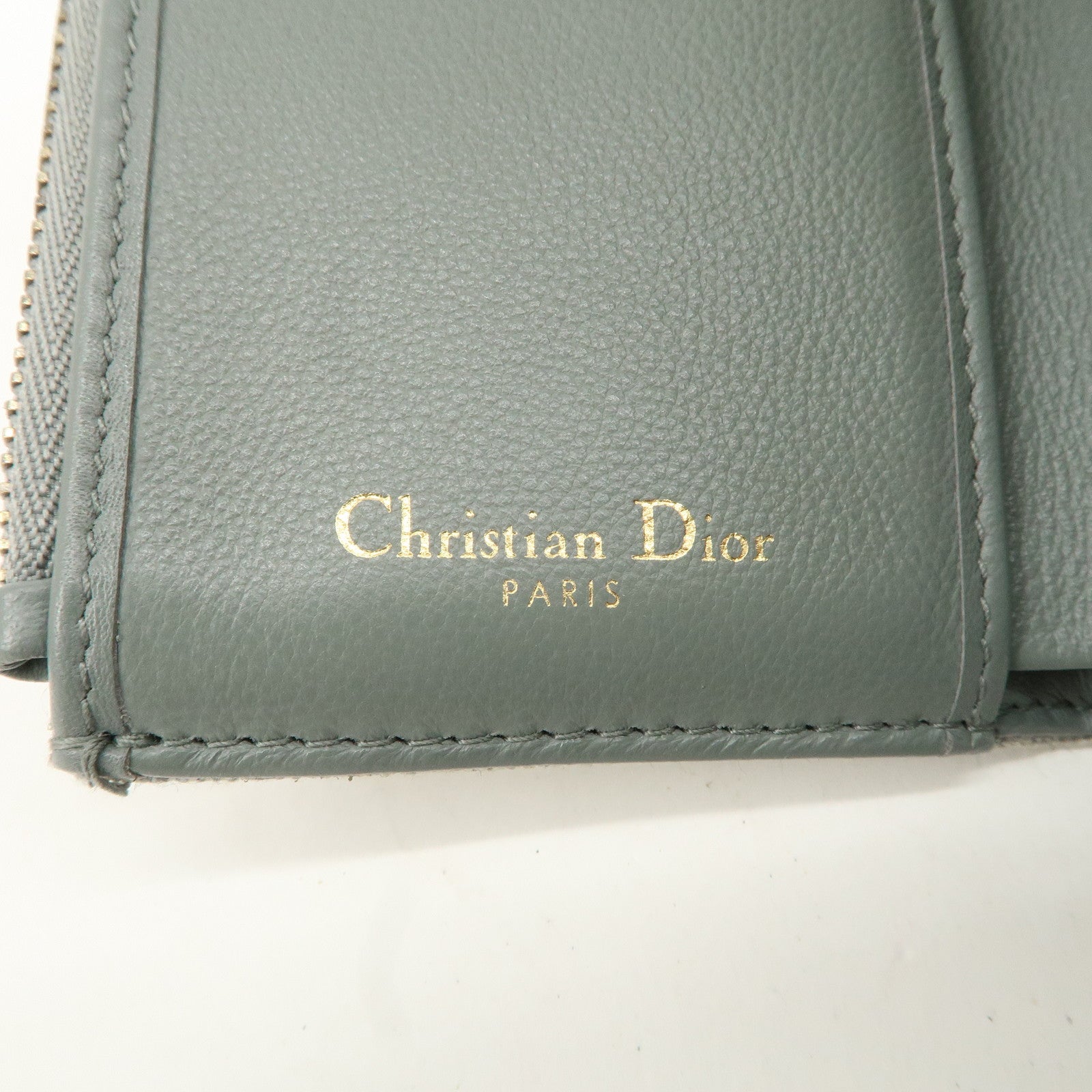 Christian Dior Trotter Jacquard Leather Saddle Lotus Wallet Gray