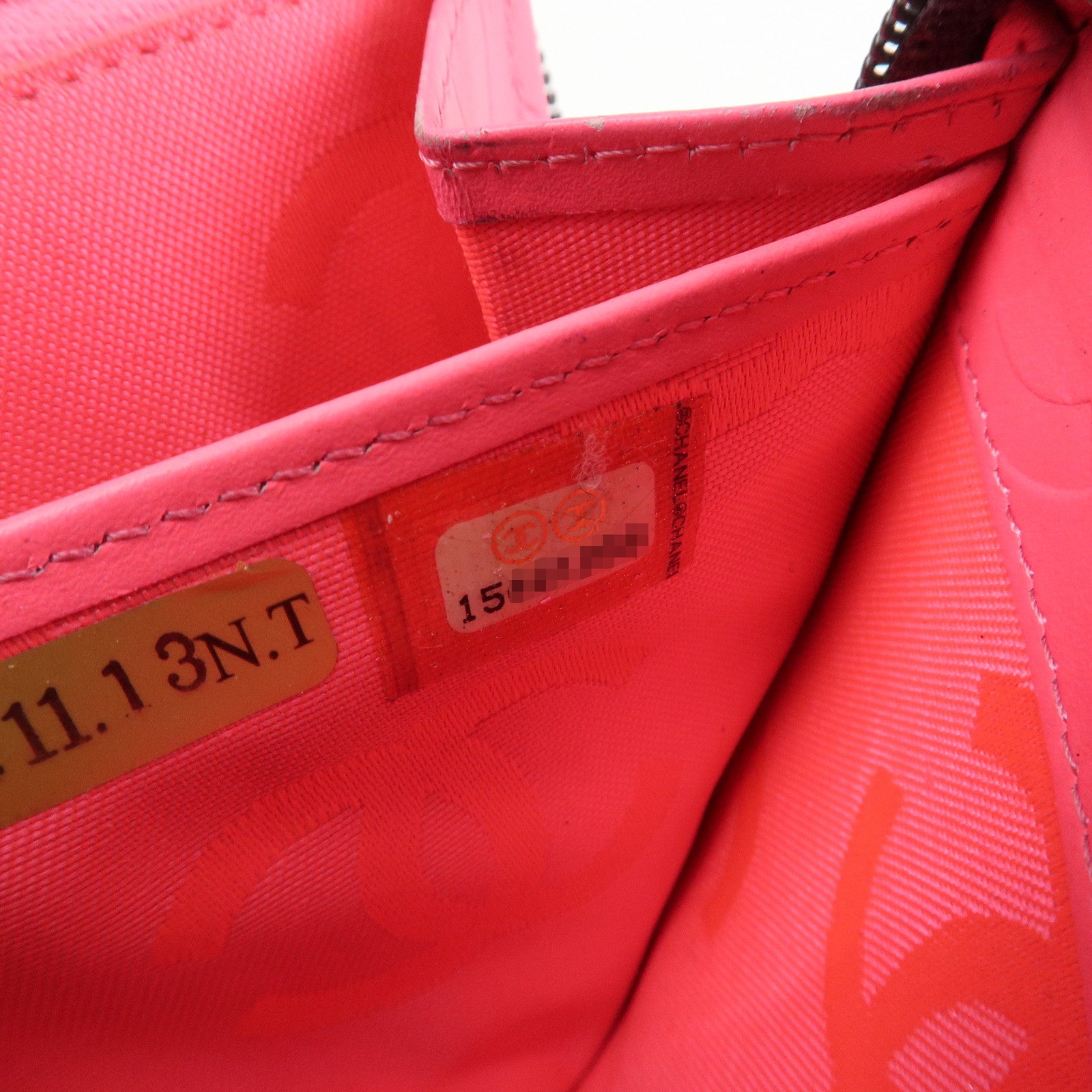 CHANEL Cambon Line Patent Leather Zip Around Long Wallet A50078 Used