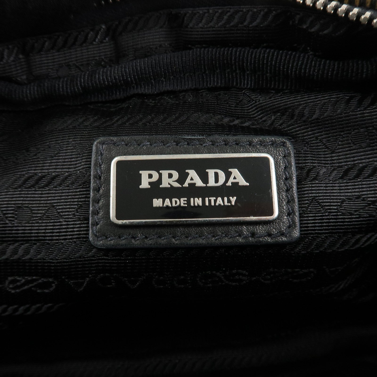 PRADA Logo Leather Ribbon Shoulder Bag Pink Black BP0166