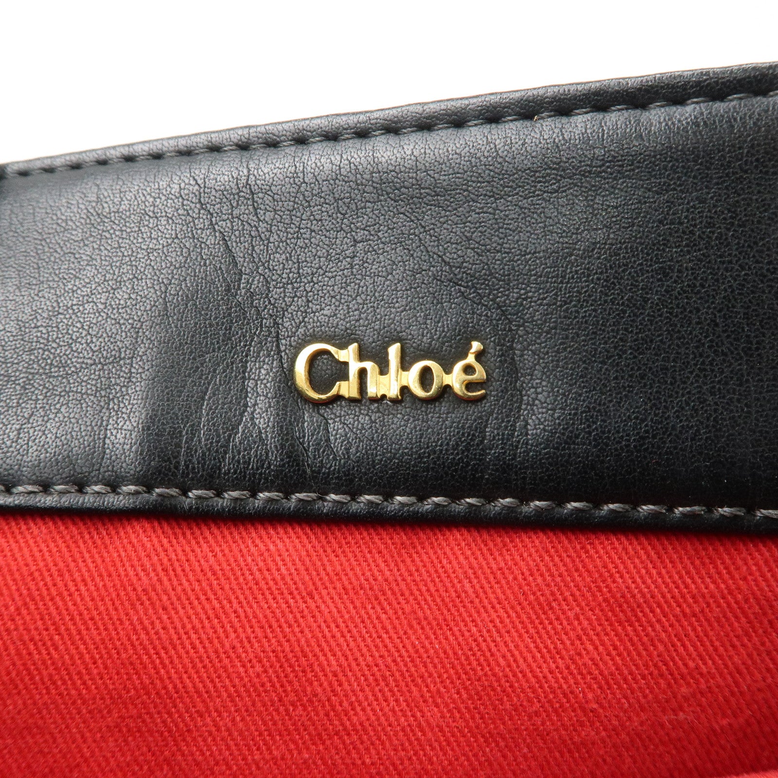 Chloe Eden Leather Tassel Shoulder Bag Black Brown Used