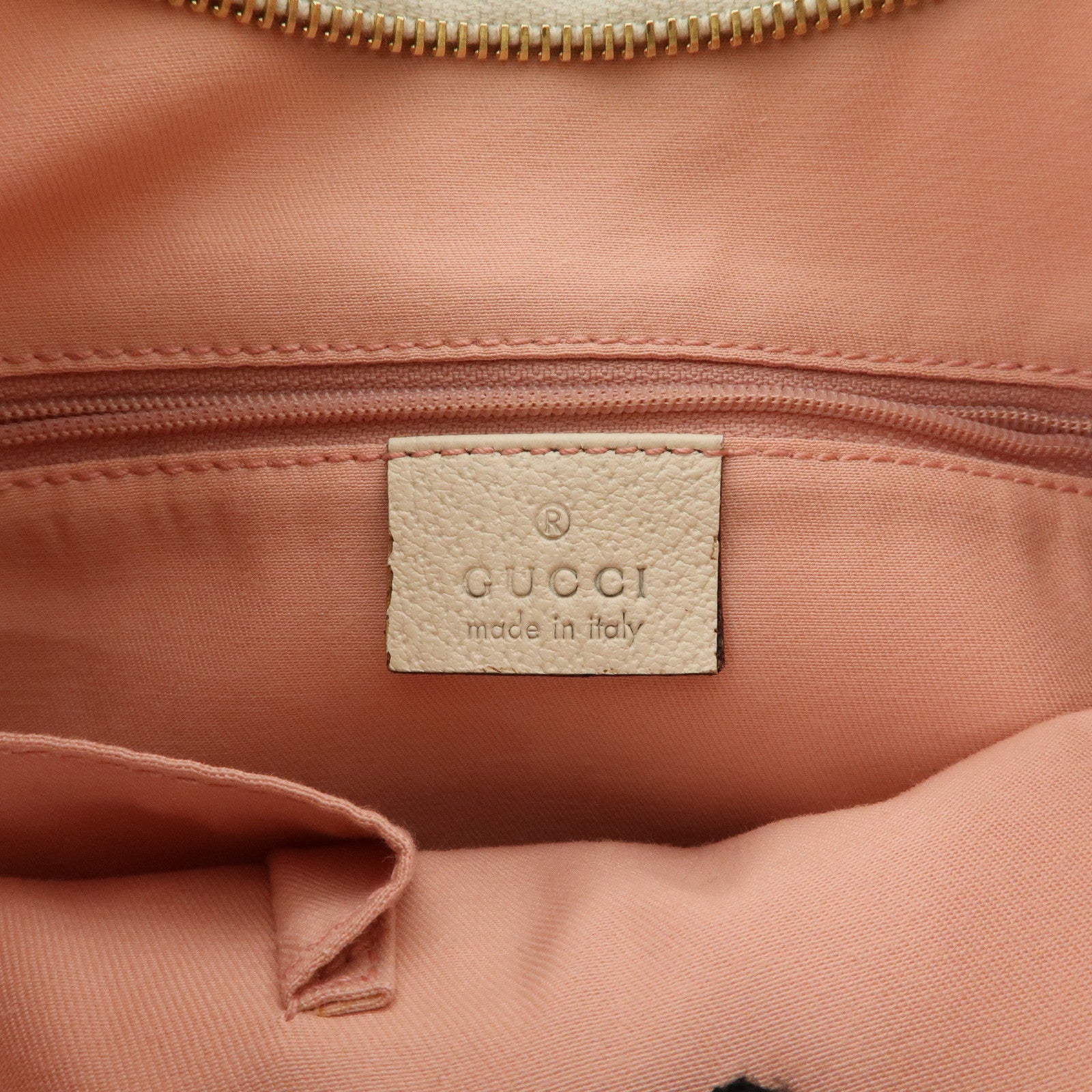 GUCCI Abbey GG Canvas Leather Shoulder Bag Ivory Pink 130738 Used