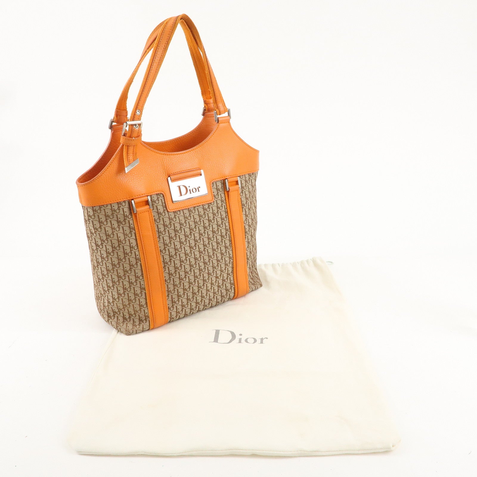 Christian Dior Trotter Street Chic Canvas Leather Tote Bag