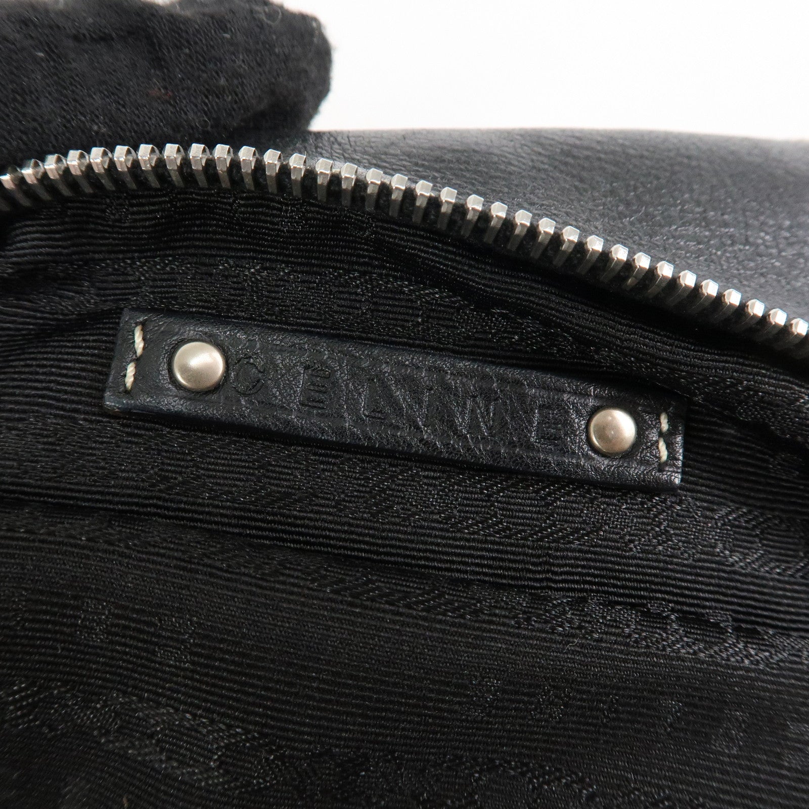 CELINE Leather Bitter Sweet Macadam Engraved Shoulder Bag Used