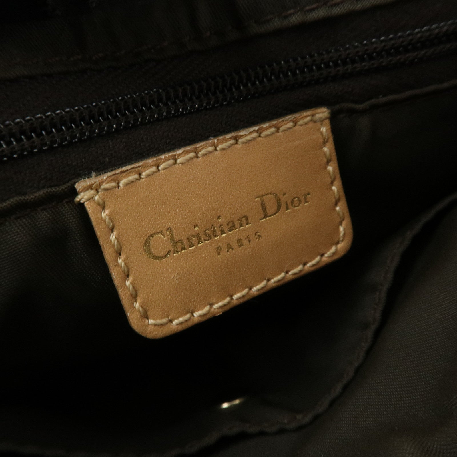 Christian Dior Trotter Canvas Leather Mini Boston Bag Brown Used