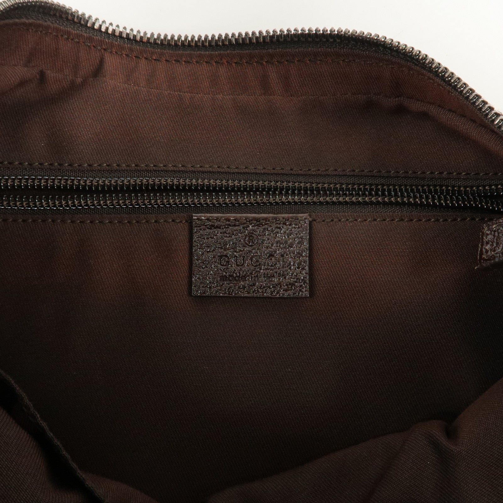 GUCCI GG Canvas Leather Shoulder Bag Beige Brown 122790 Used