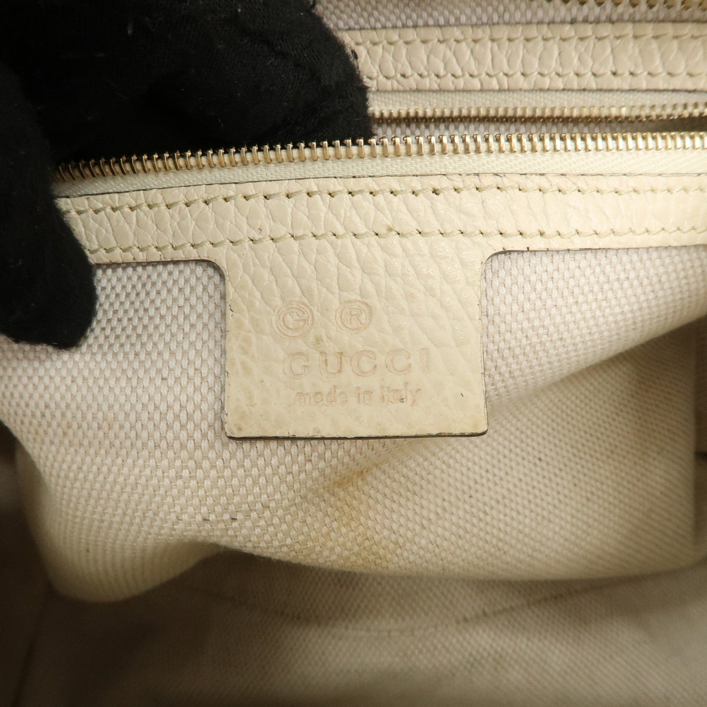 GUCCI Interlocking Leather 2Way Bag Hand Bag Beige 607722