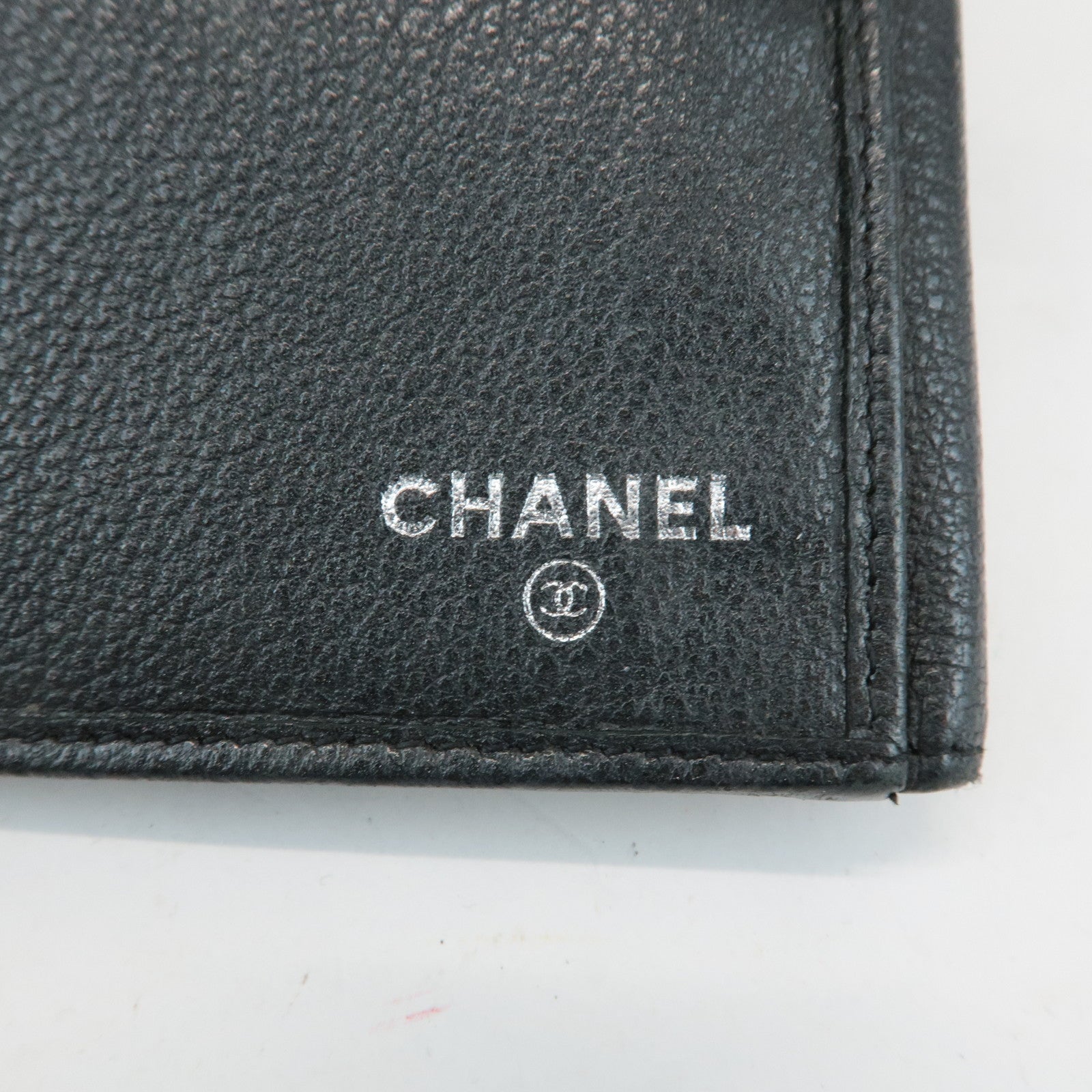 CHANEL Camellia COCO Mark Caviar Skin W Hook Long Wallet A46509 Used