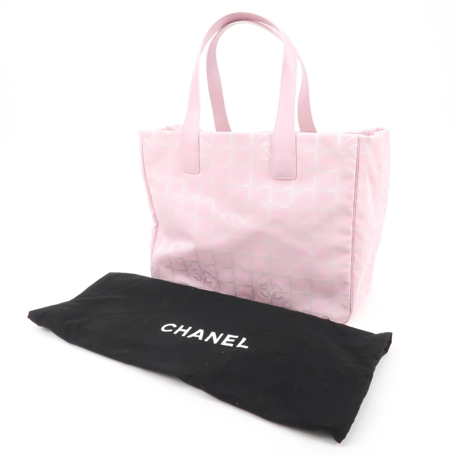 CHANEL New Travel Line Nylon Jacquard Leather Tote MM Bag A15991