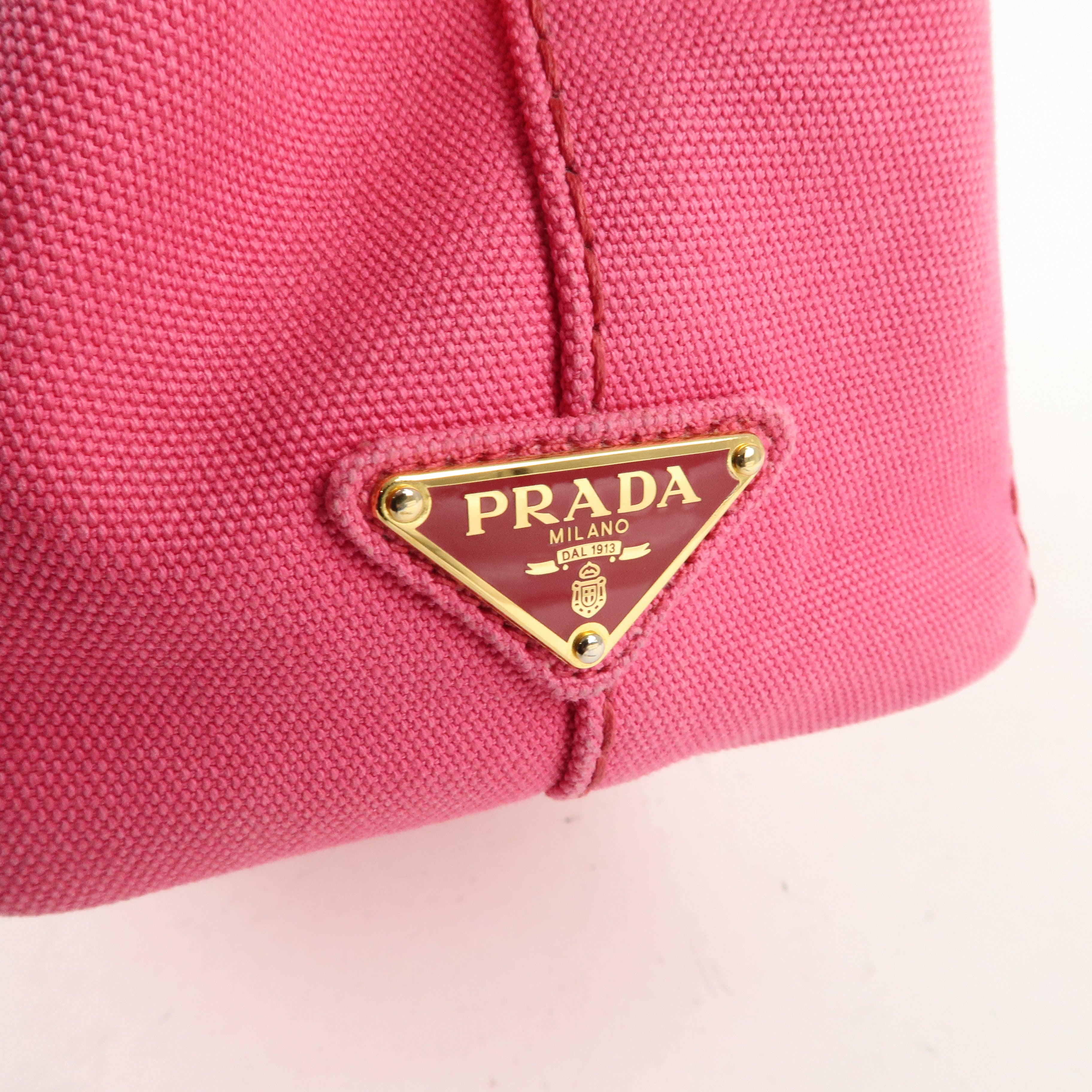 PRADA Canapa Mini Canvas 2Way Bag Hand Shoulder Bag Pink