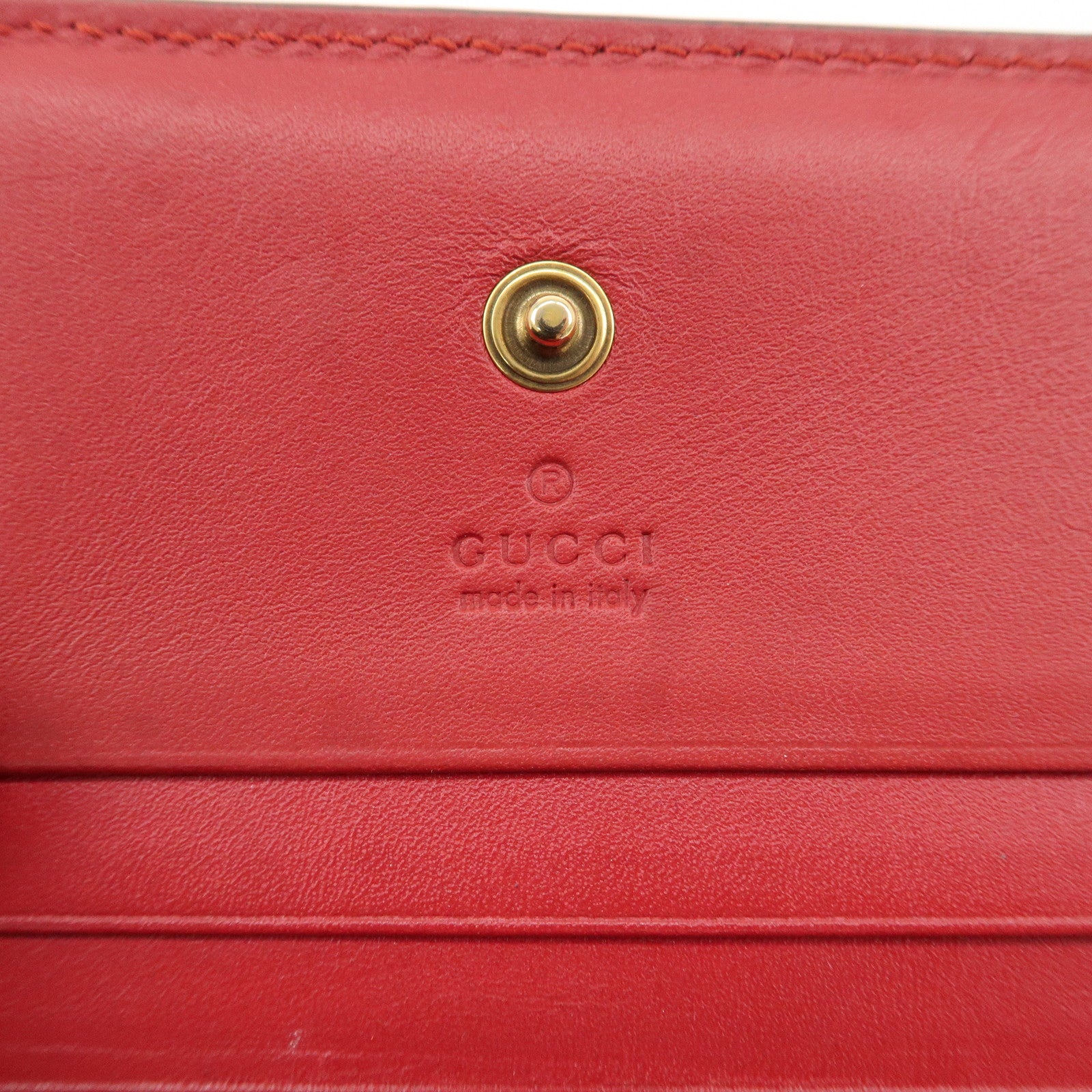 GUCCI Cherry GG Supreme Leather Compact Wallet Card Case 476050