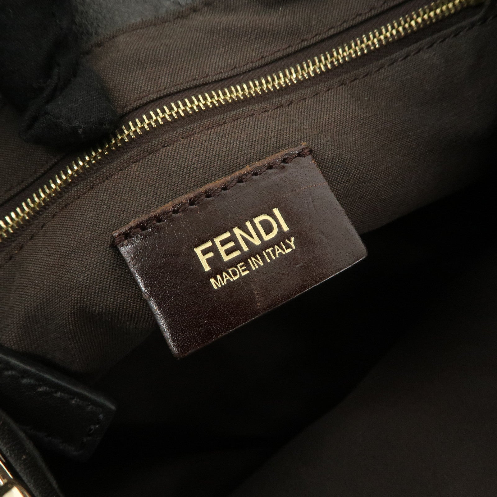 FENDI Ethnico Leather Shoulder Bag Guradation 8BN157 Used